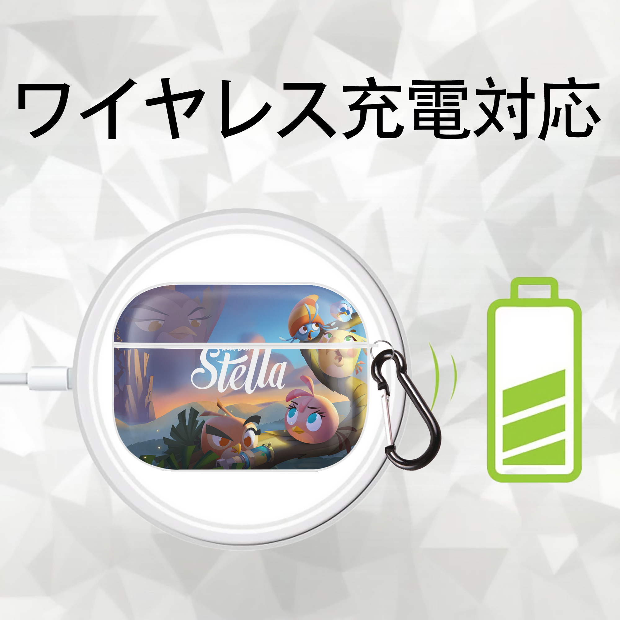 Angry Birds アングリーバード 【AirPods Pro用】ハードシェル保護ケース 耐衝撃・防指紋・カラビナ付き商品仕様