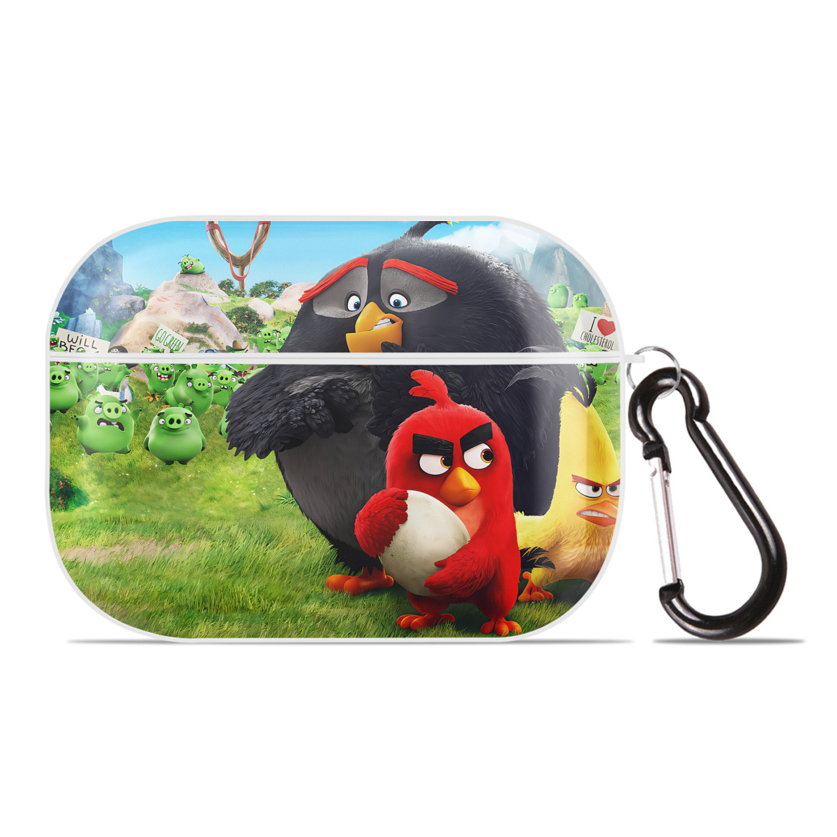 （画像用） Angry Birds アングリーバード 【AirPods Pro用】ハードシェル保護ケース 耐衝撃・防指紋・カラビナ付き商品仕様