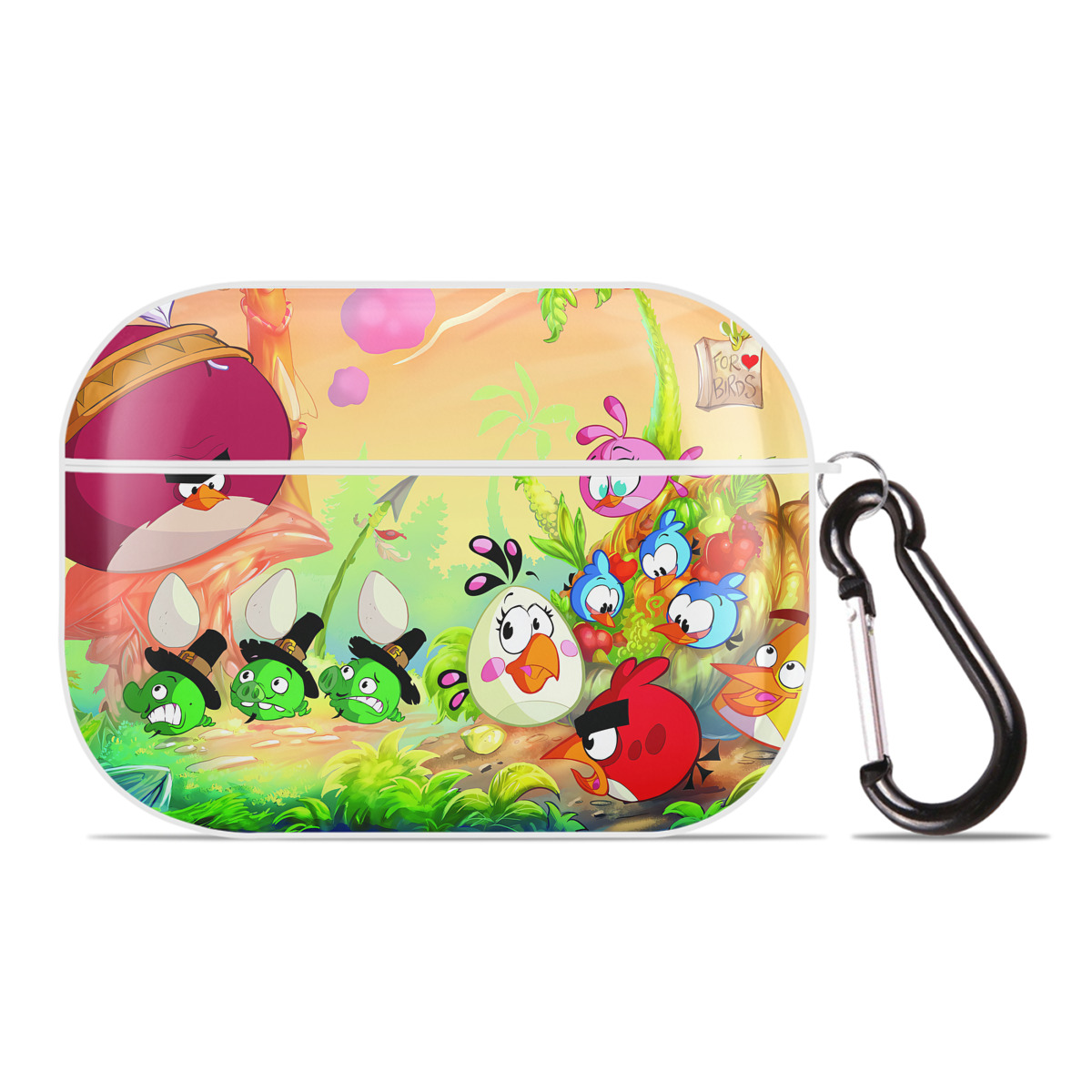 （画像用） Angry Birds アングリーバード 【AirPods Pro用】ハードシェル保護ケース 耐衝撃・防指紋・カラビナ付き商品仕様