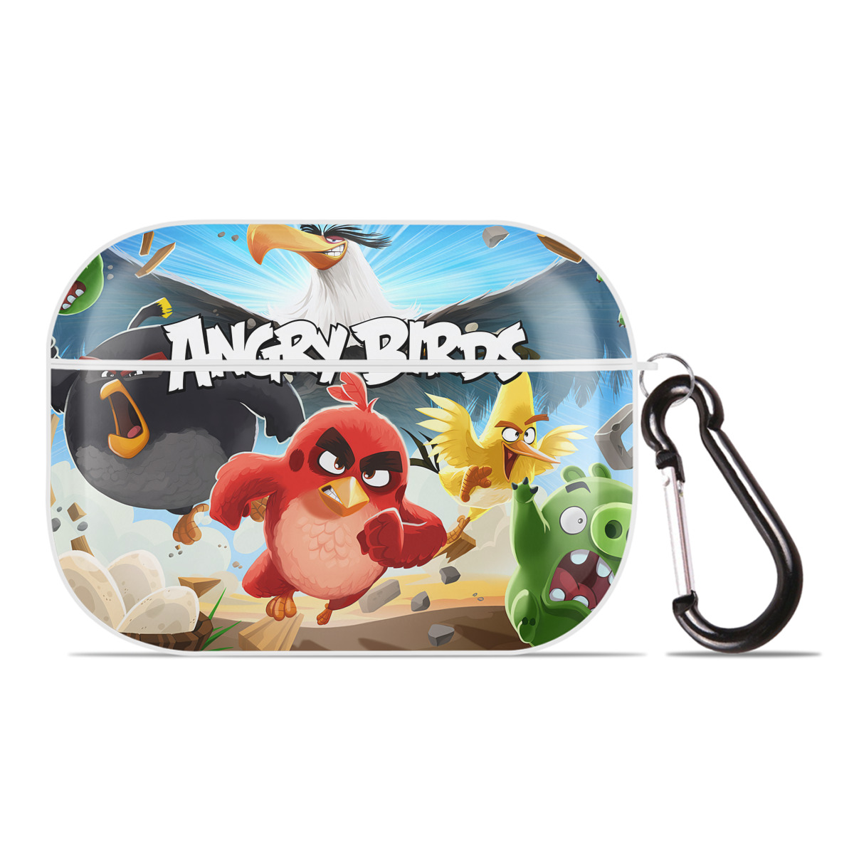 （画像用） Angry Birds アングリーバード 【AirPods Pro用】ハードシェル保護ケース 耐衝撃・防指紋・カラビナ付き商品仕様