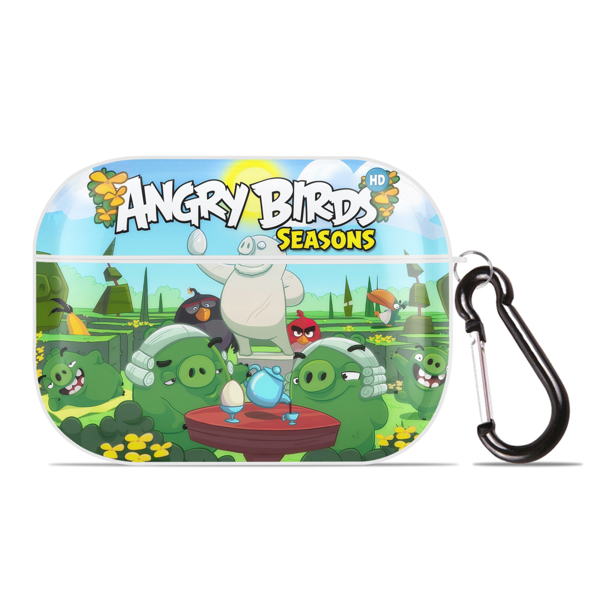 （画像用） Angry Birds アングリーバード 【AirPods Pro用】ハードシェル保護ケース 耐衝撃・防指紋・カラビナ付き商品仕様