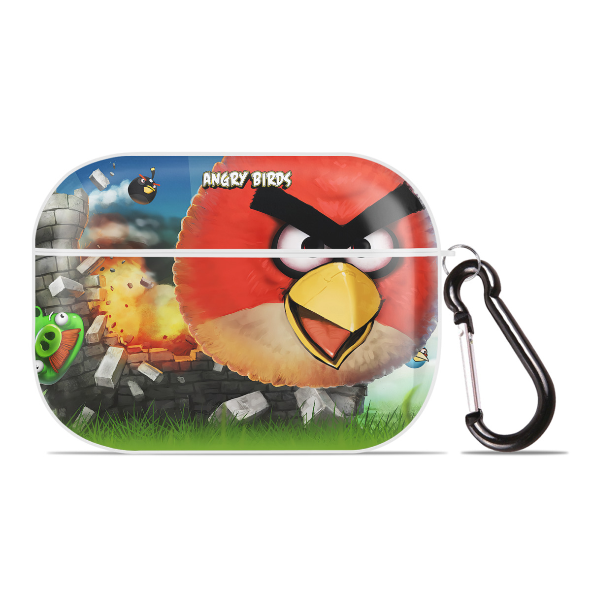 （画像用） Angry Birds アングリーバード 【AirPods Pro用】ハードシェル保護ケース 耐衝撃・防指紋・カラビナ付き商品仕様