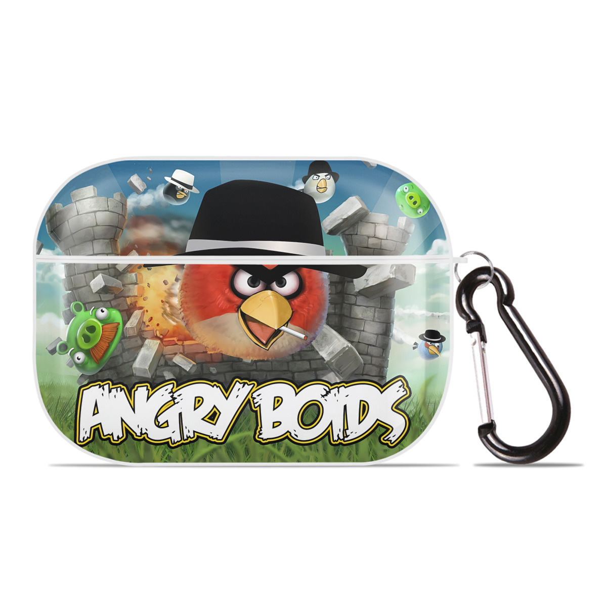 （画像用） Angry Birds アングリーバード 【AirPods Pro用】ハードシェル保護ケース 耐衝撃・防指紋・カラビナ付き商品仕様