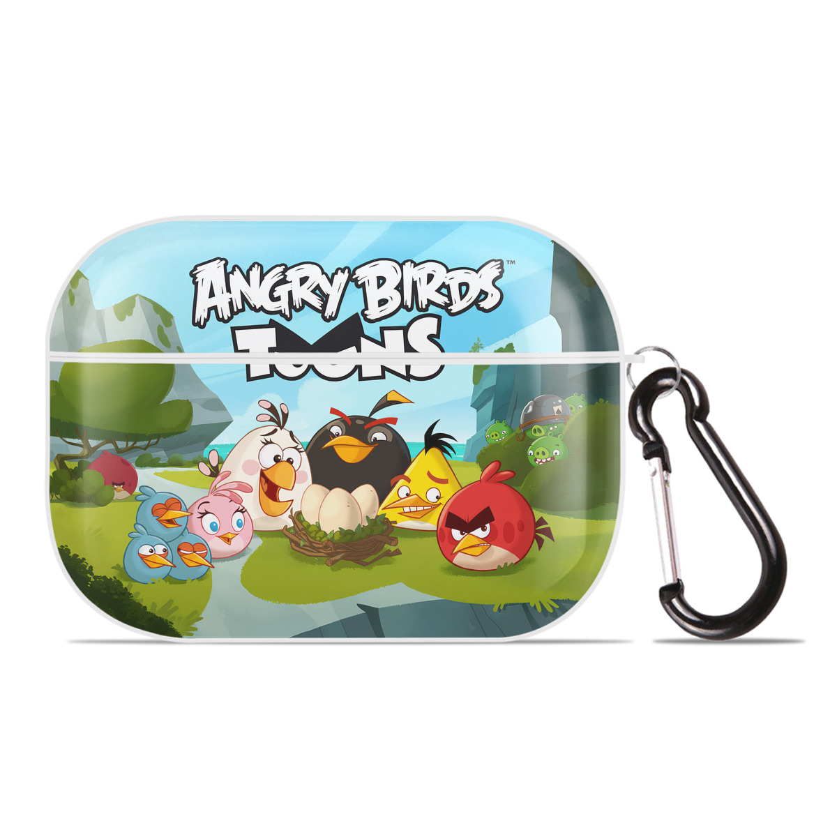 （画像用） Angry Birds アングリーバード 【AirPods Pro用】ハードシェル保護ケース 耐衝撃・防指紋・カラビナ付き商品仕様