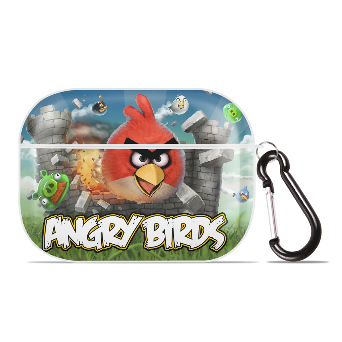 （画像用） Angry Birds アングリーバード 【AirPods Pro用】ハードシェル保護ケース 耐衝撃・防指紋・カラビナ付き商品仕様