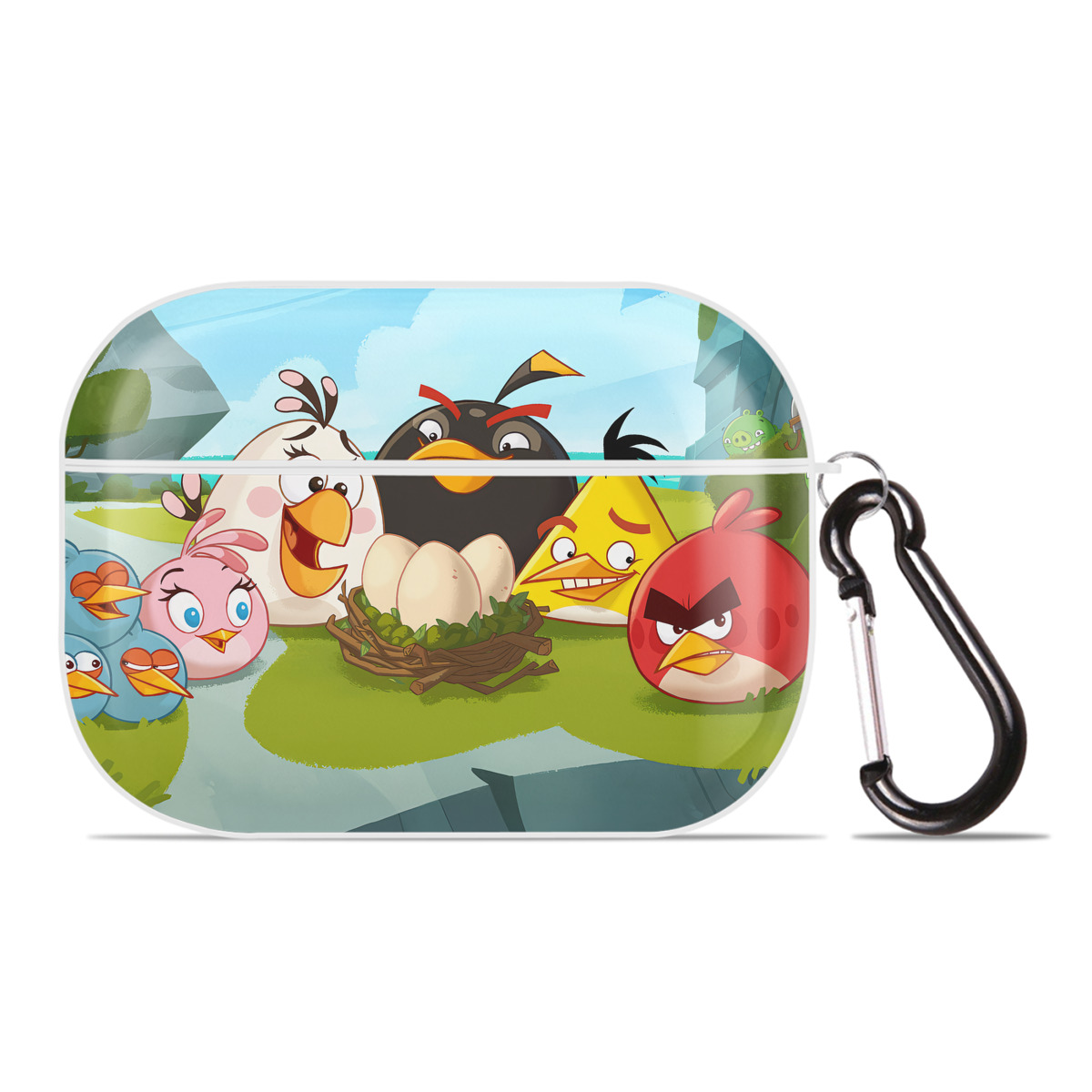 （画像用） Angry Birds アングリーバード 【AirPods Pro用】ハードシェル保護ケース 耐衝撃・防指紋・カラビナ付き商品仕様
