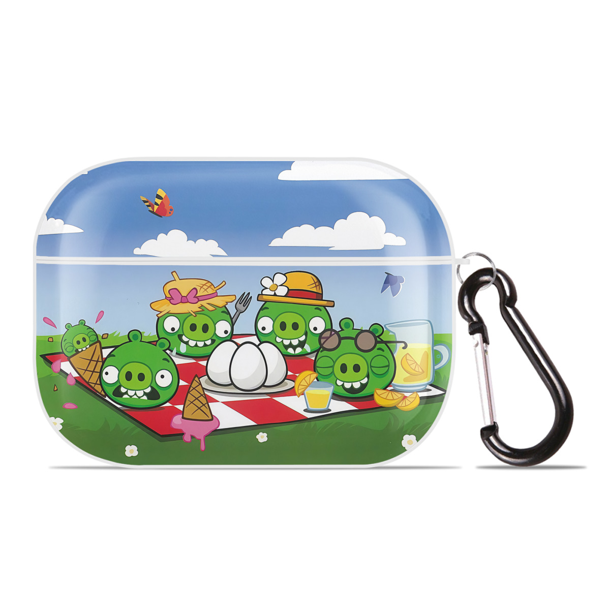（画像用） Angry Birds アングリーバード 【AirPods Pro用】ハードシェル保護ケース 耐衝撃・防指紋・カラビナ付き商品仕様