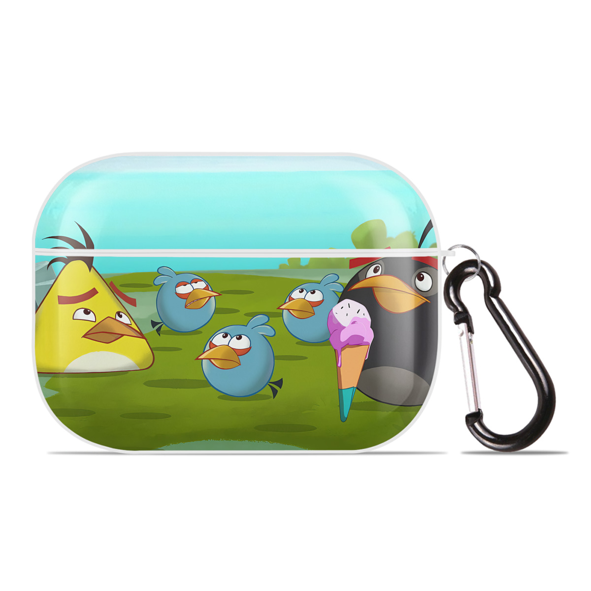 （画像用） Angry Birds アングリーバード 【AirPods Pro用】ハードシェル保護ケース 耐衝撃・防指紋・カラビナ付き商品仕様