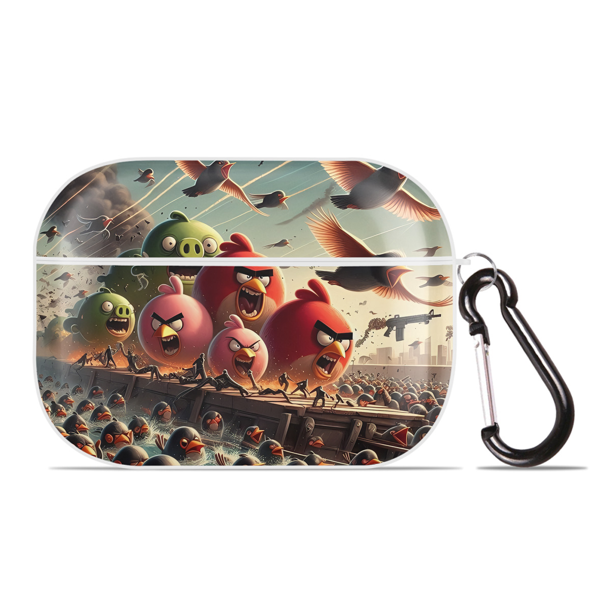 （画像用） Angry Birds アングリーバード 【AirPods Pro用】ハードシェル保護ケース 耐衝撃・防指紋・カラビナ付き商品仕様
