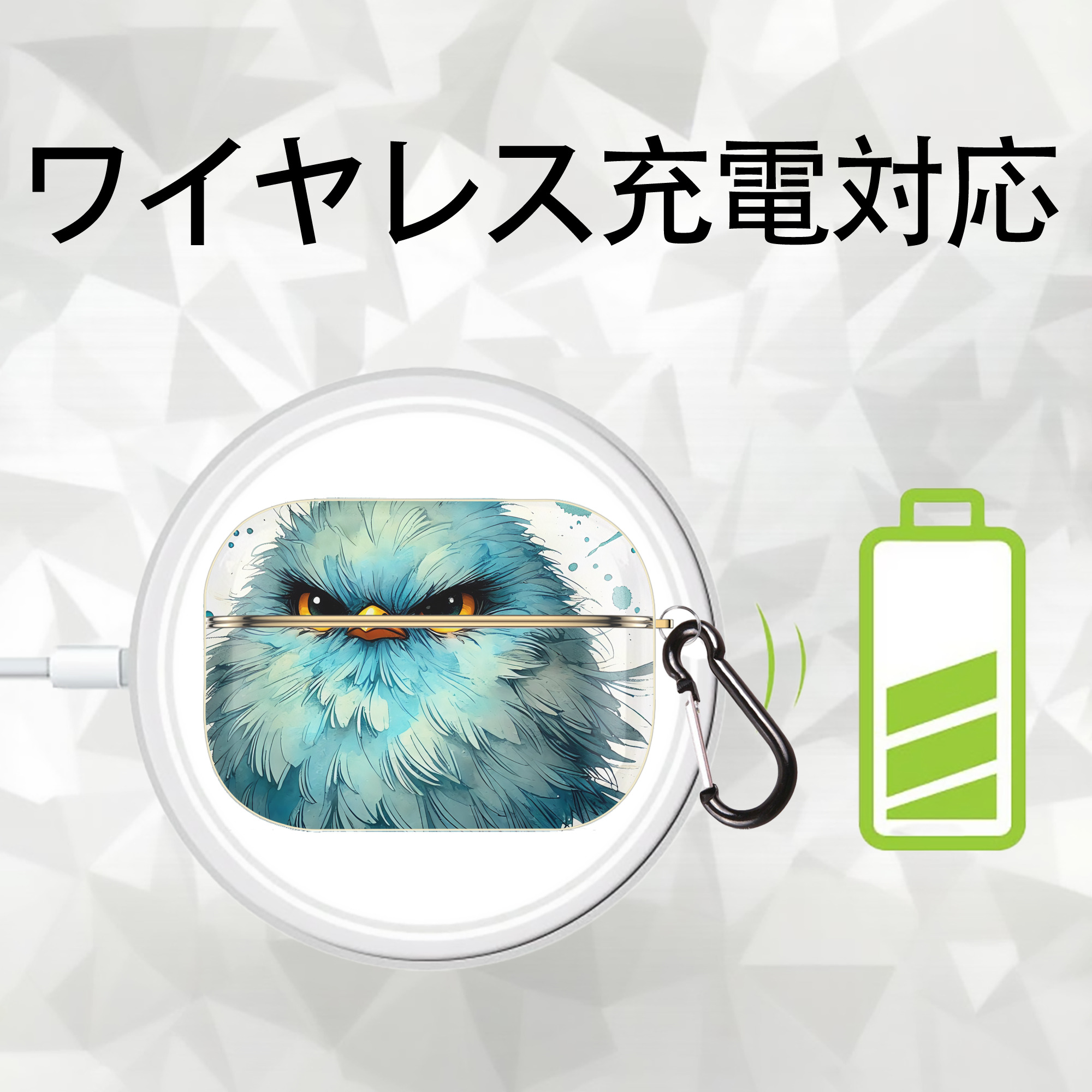 Angry Birds アングリーバード 【AirPods Pro用】ハードシェル保護ケース｜耐衝撃・防指紋・カラビナ付き商品仕様