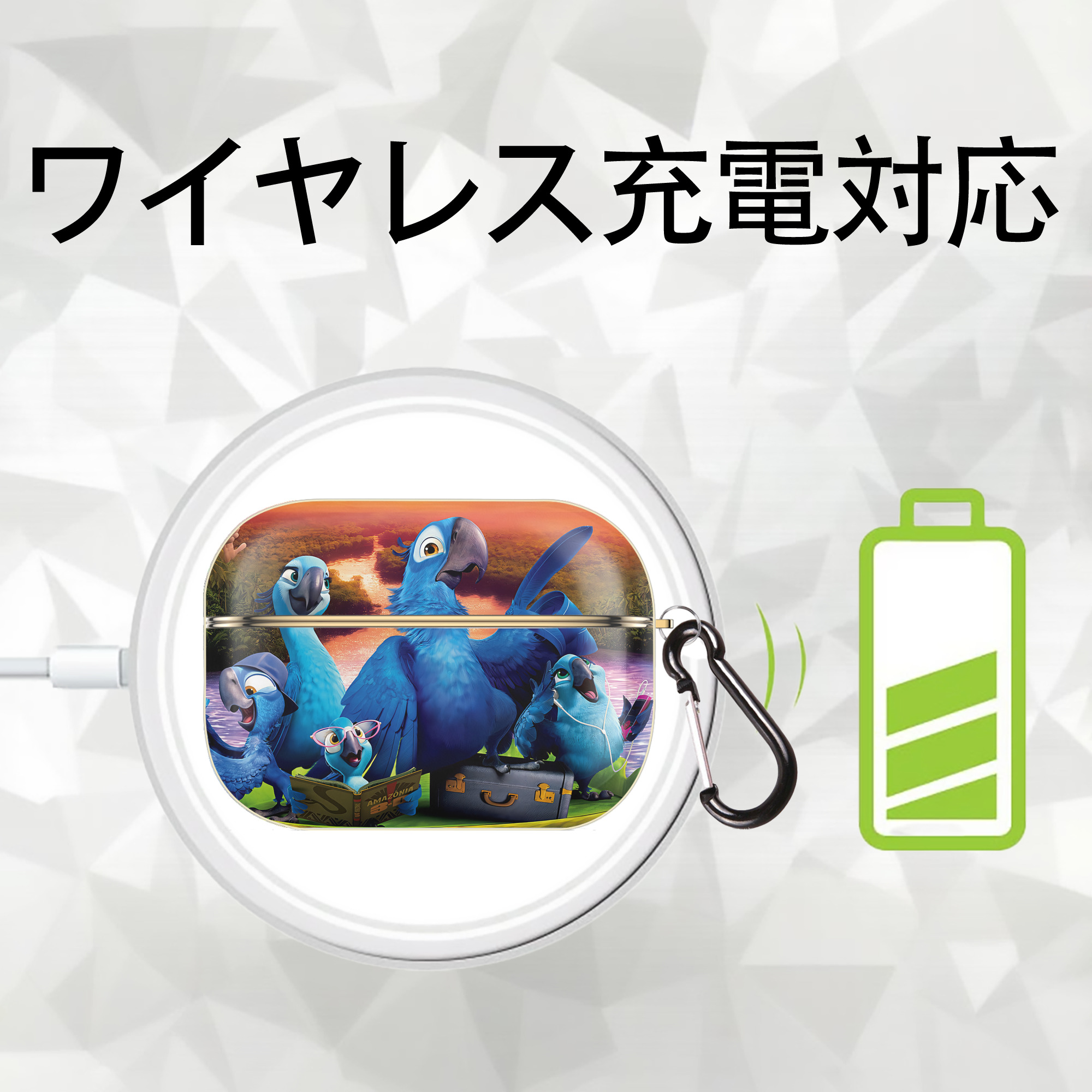 Angry Birds アングリーバード 【AirPods Pro用】ハードシェル保護ケース｜耐衝撃・防指紋・カラビナ付き商品仕様