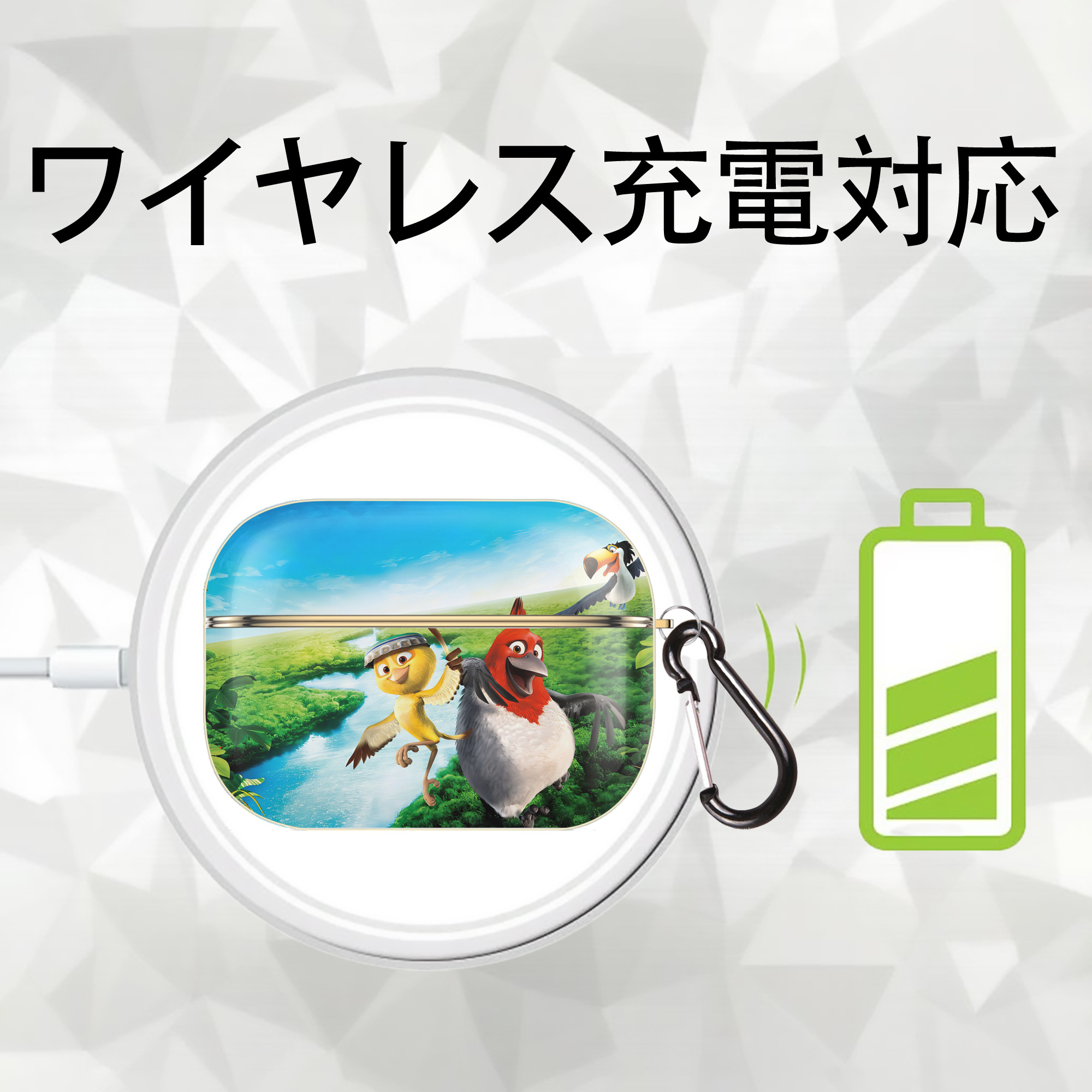 Angry Birds アングリーバード 【AirPods Pro用】ハードシェル保護ケース｜耐衝撃・防指紋・カラビナ付き商品仕様