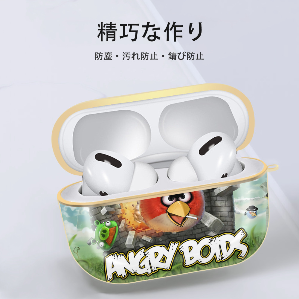 Angry Birds アングリーバード 【AirPods Pro用】ハードシェル保護ケース｜耐衝撃・防指紋・カラビナ付き商品仕様