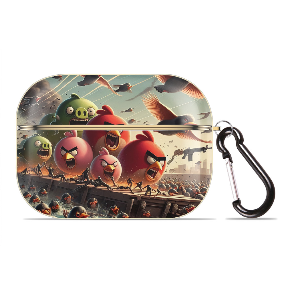 （画像用） Angry Birds アングリーバード 【AirPods Pro用】ハードシェル保護ケース｜耐衝撃・防指紋・カラビナ付き商品仕様