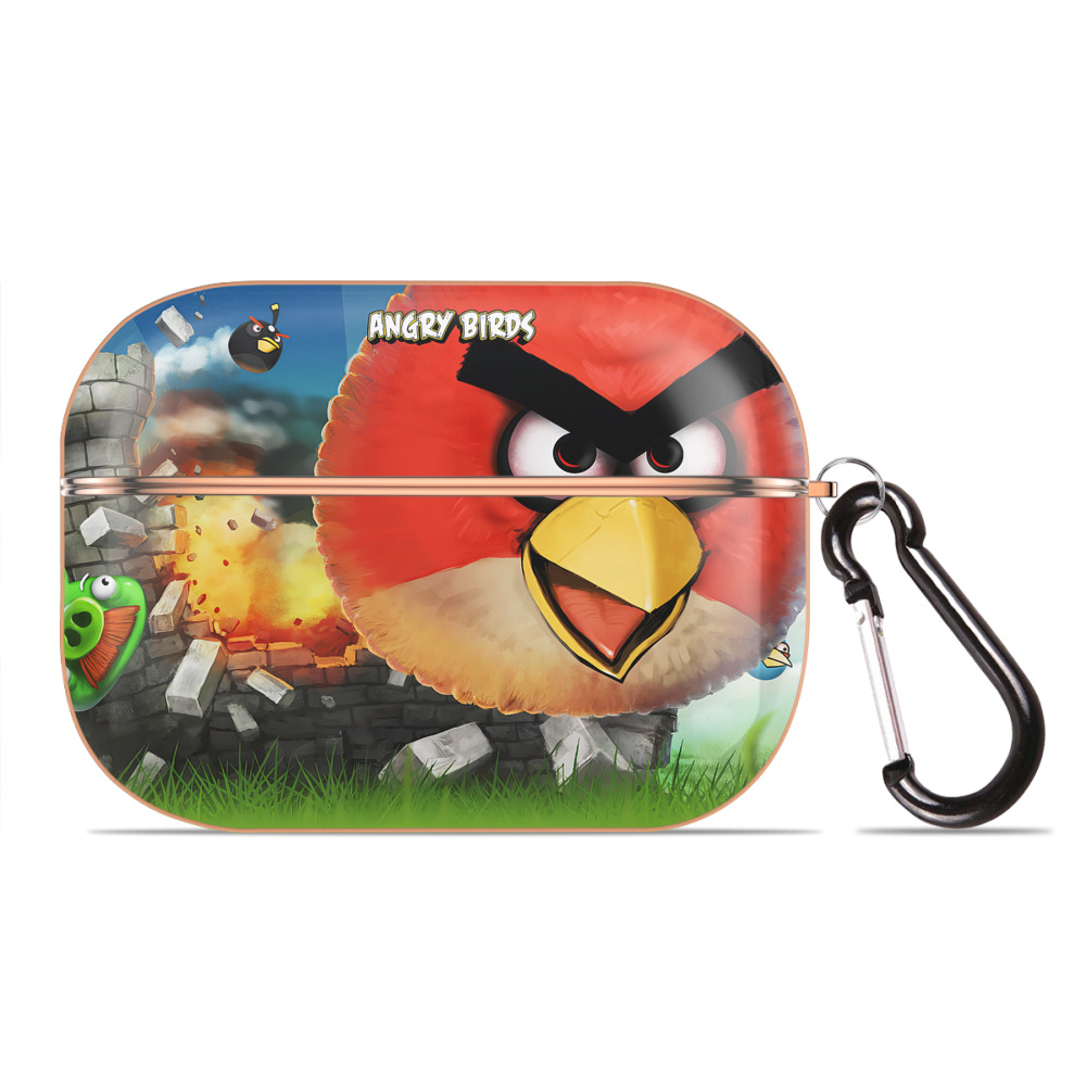 （画像用） Angry Birds アングリーバード 【AirPods Pro用】ハードシェル保護ケース｜耐衝撃・防指紋・カラビナ付き商品仕様