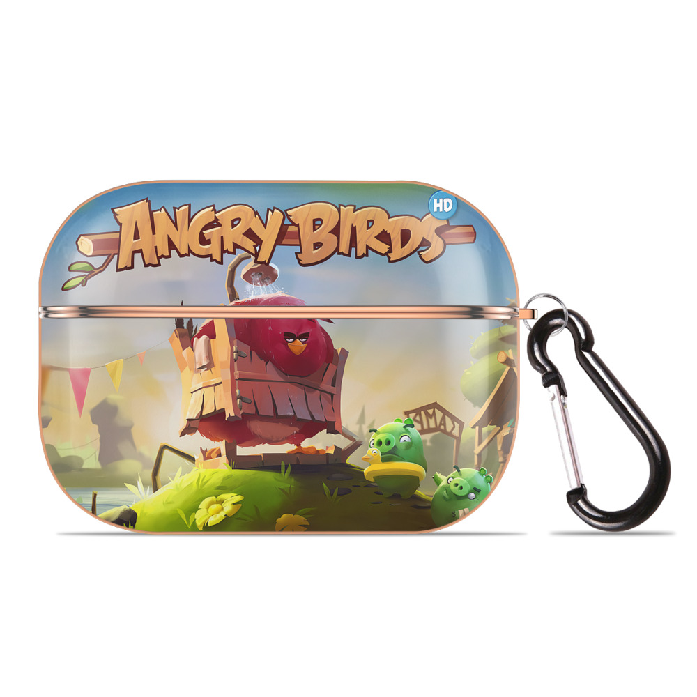（画像用） Angry Birds アングリーバード 【AirPods Pro用】ハードシェル保護ケース｜耐衝撃・防指紋・カラビナ付き商品仕様