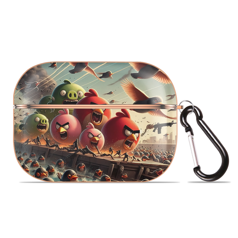 （画像用） Angry Birds アングリーバード 【AirPods Pro用】ハードシェル保護ケース｜耐衝撃・防指紋・カラビナ付き商品仕様