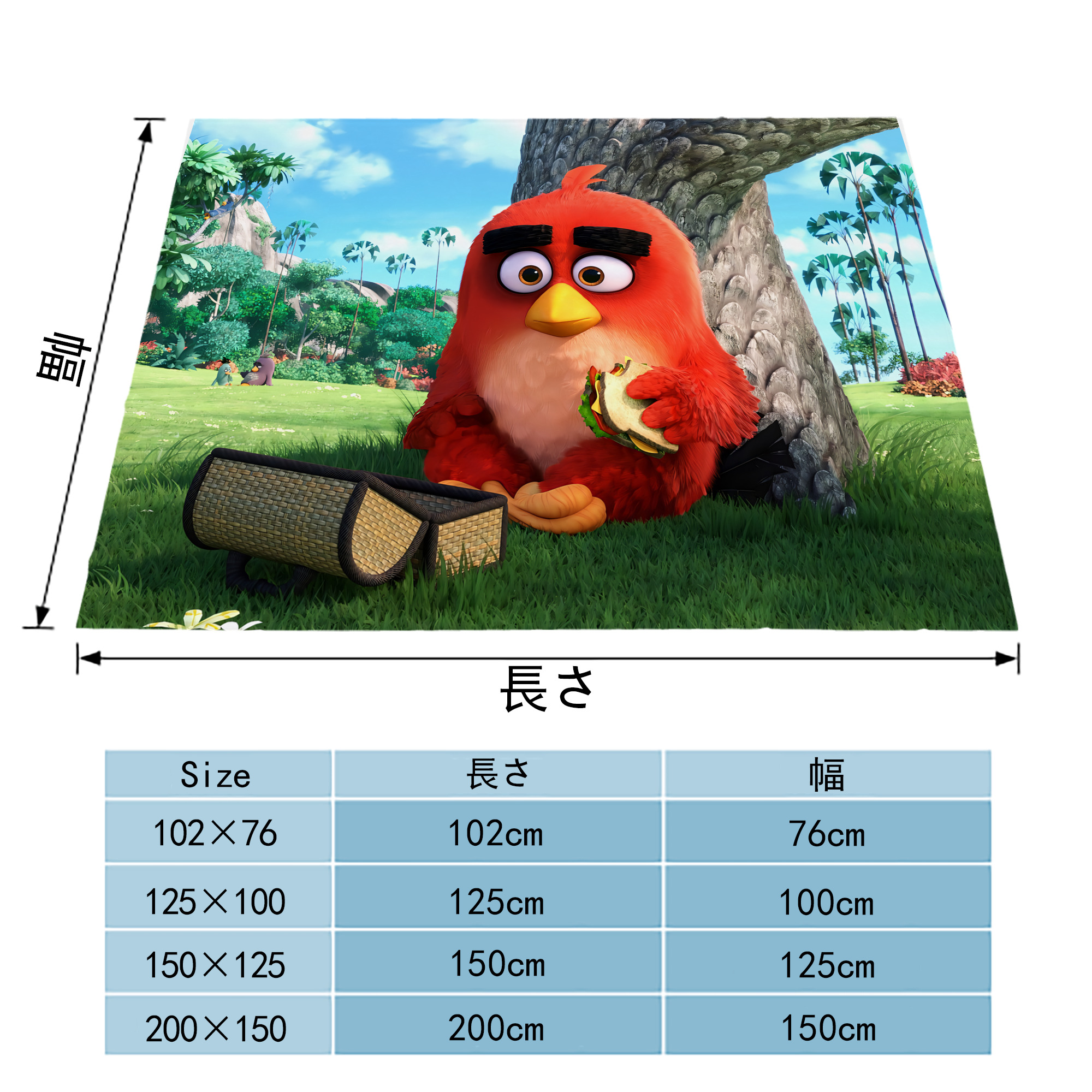 Angry Birds アングリーバード フランネルブランケット・多サイズ対応（横型）