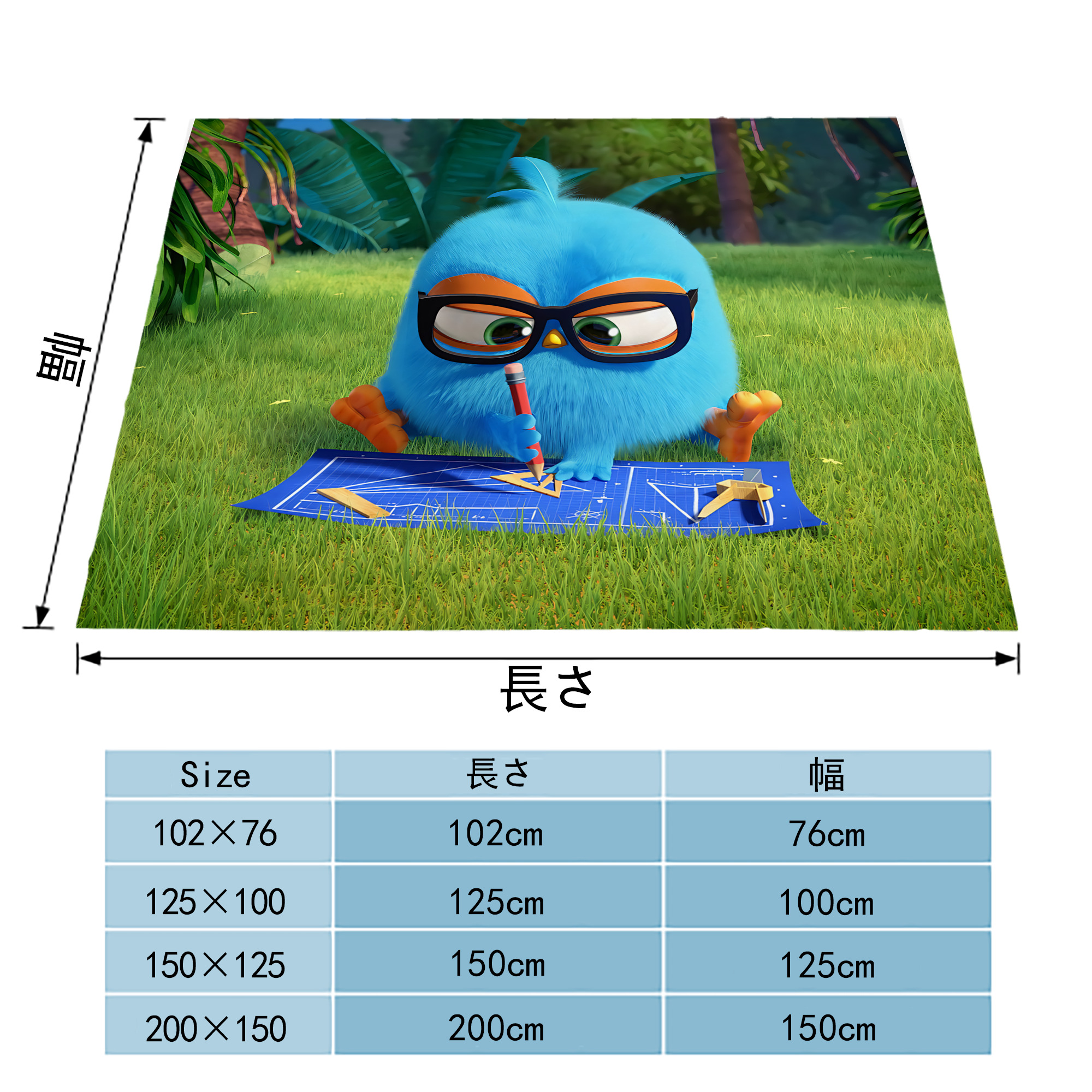Angry Birds アングリーバード フランネルブランケット・多サイズ対応（横型）