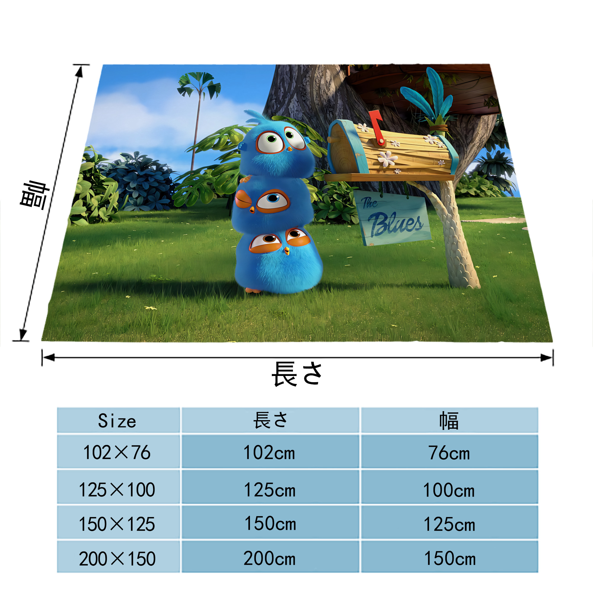 Angry Birds アングリーバード フランネルブランケット・多サイズ対応（横型）