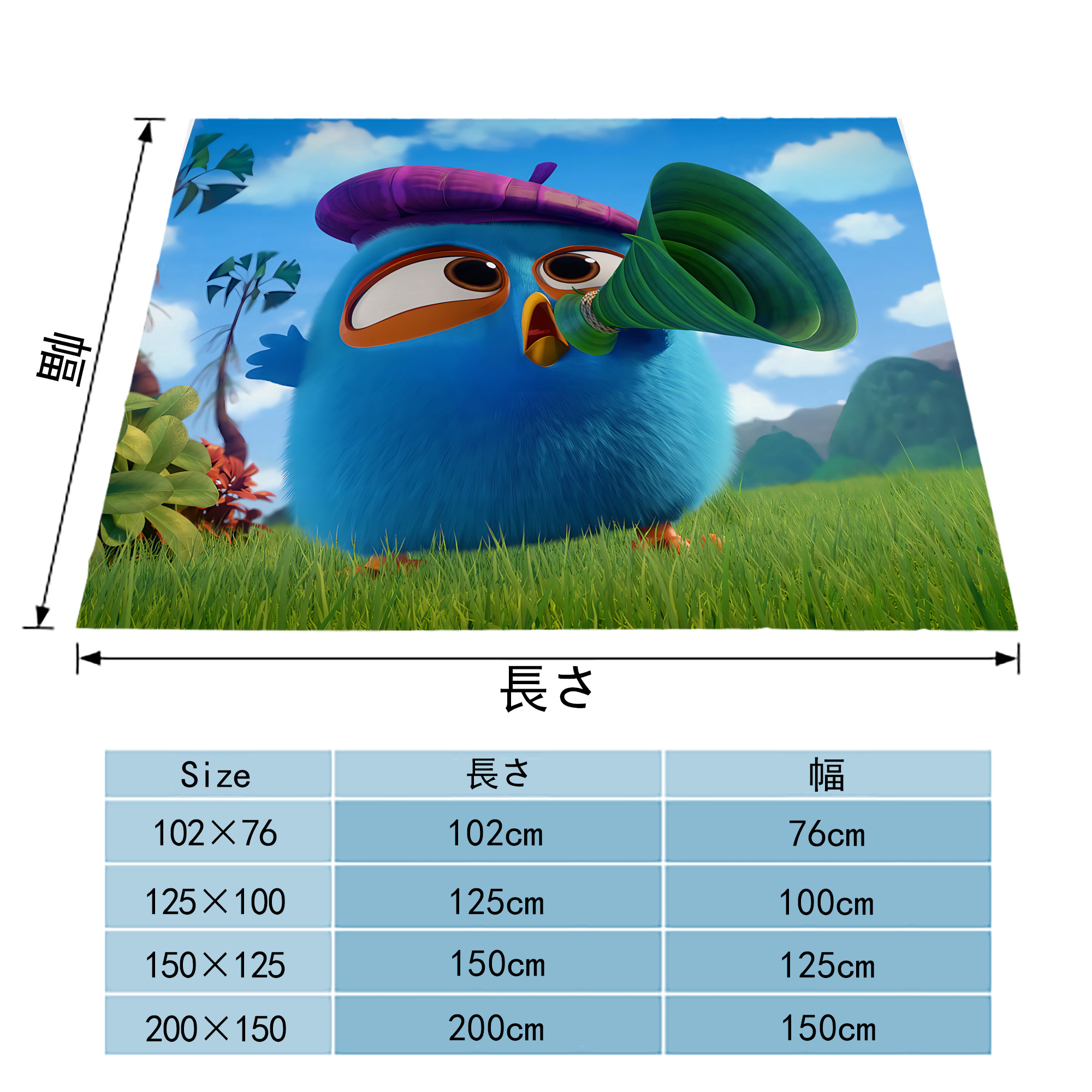 Angry Birds アングリーバード フランネルブランケット・多サイズ対応（横型）