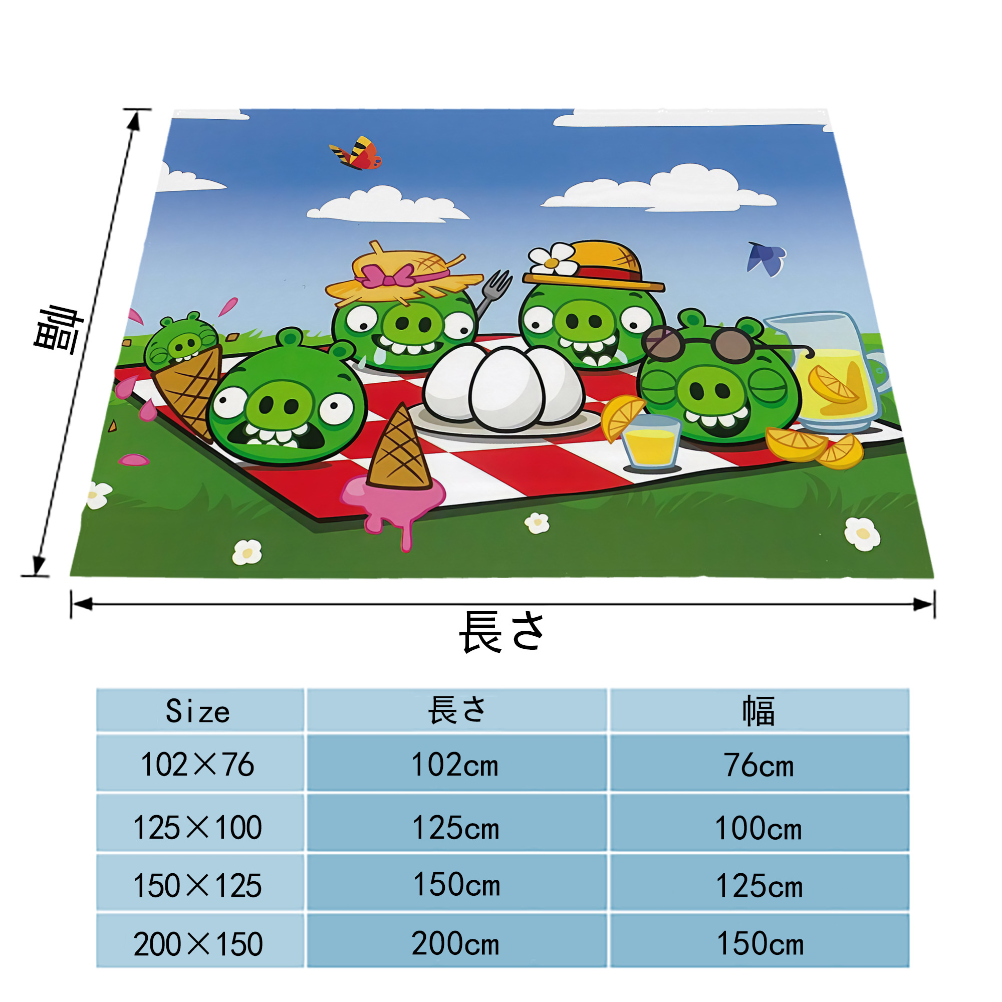 Angry Birds アングリーバード フランネルブランケット・多サイズ対応（横型）