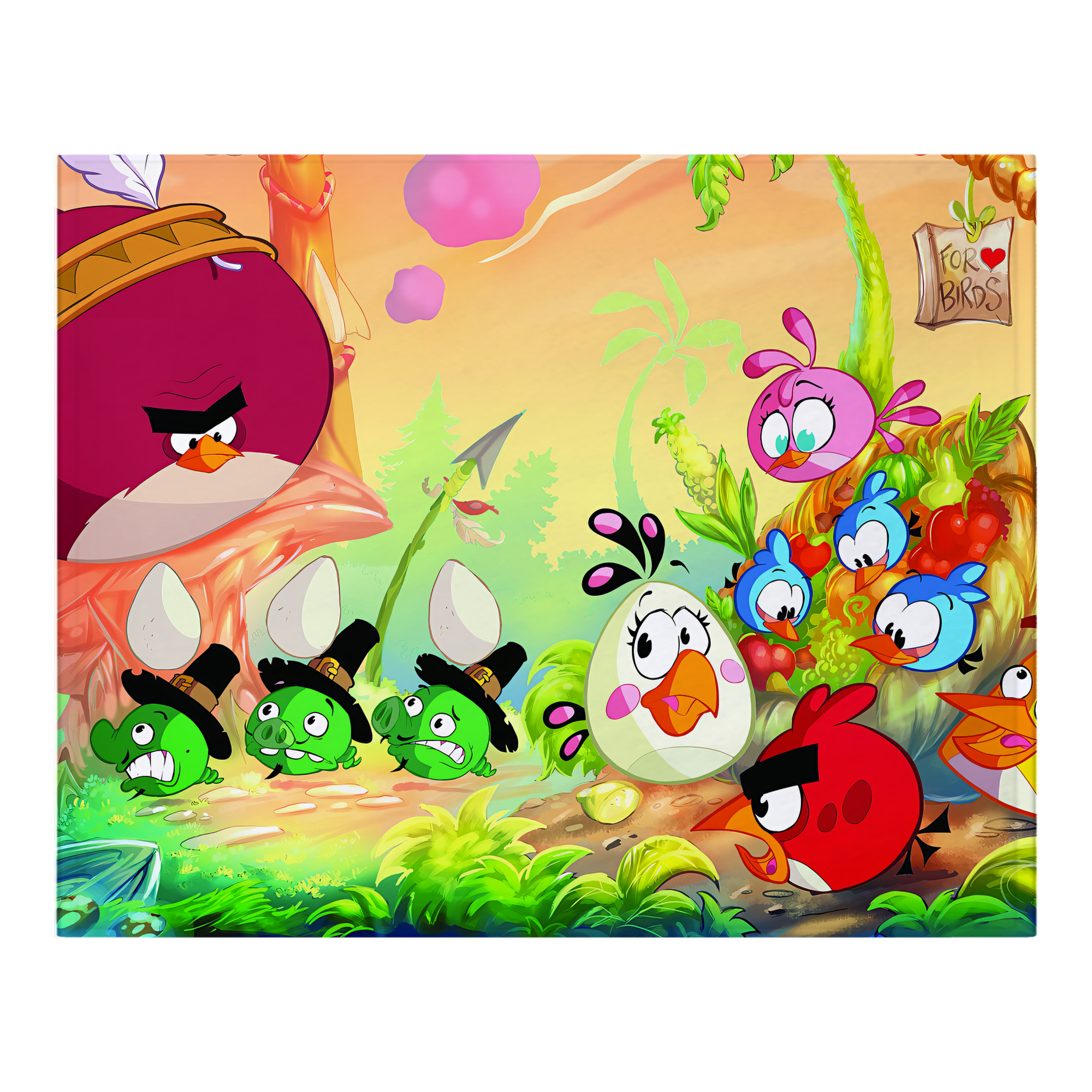 （画像用） Angry Birds アングリーバード フランネルブランケット・多サイズ対応（横型）