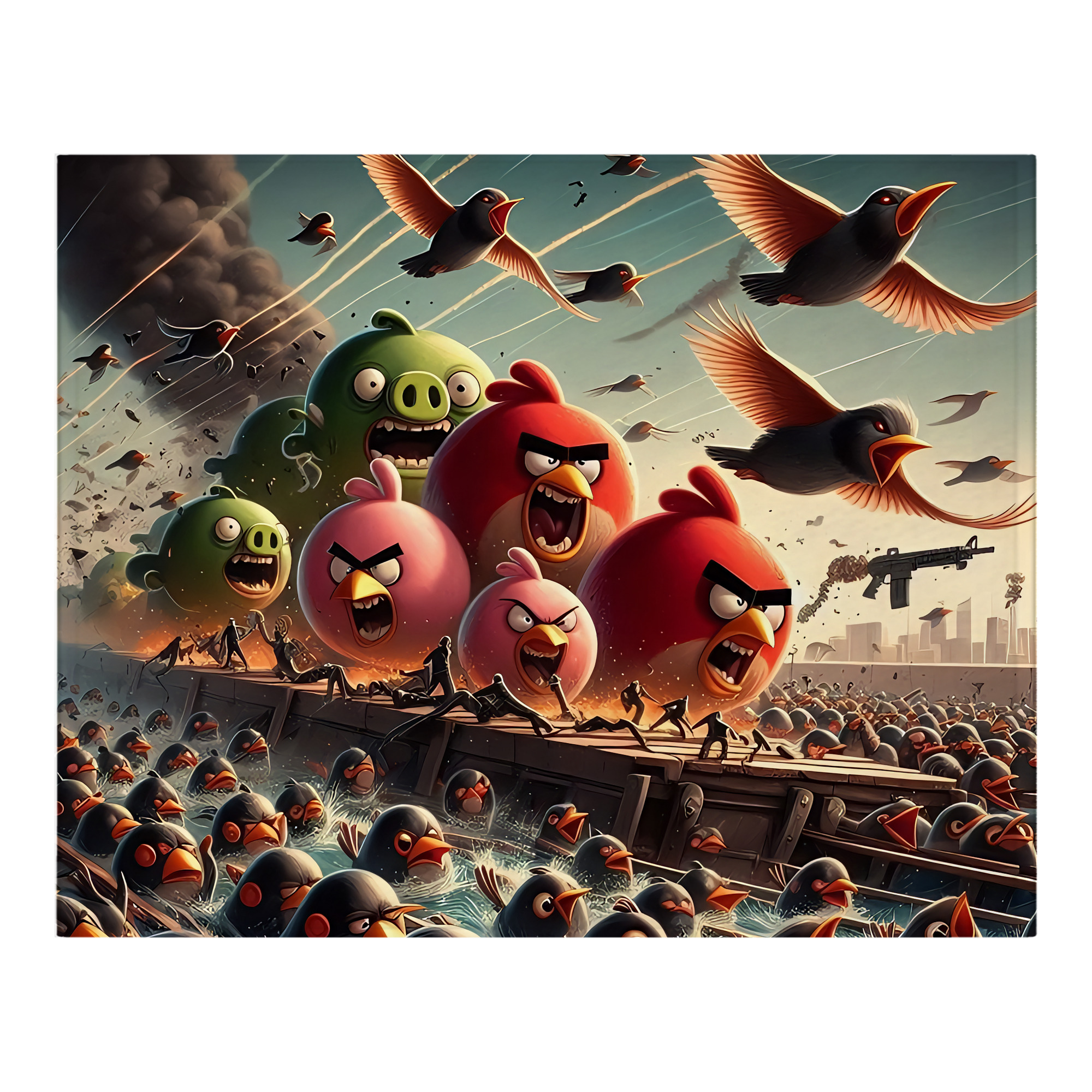 （画像用） Angry Birds アングリーバード フランネルブランケット・多サイズ対応（横型）