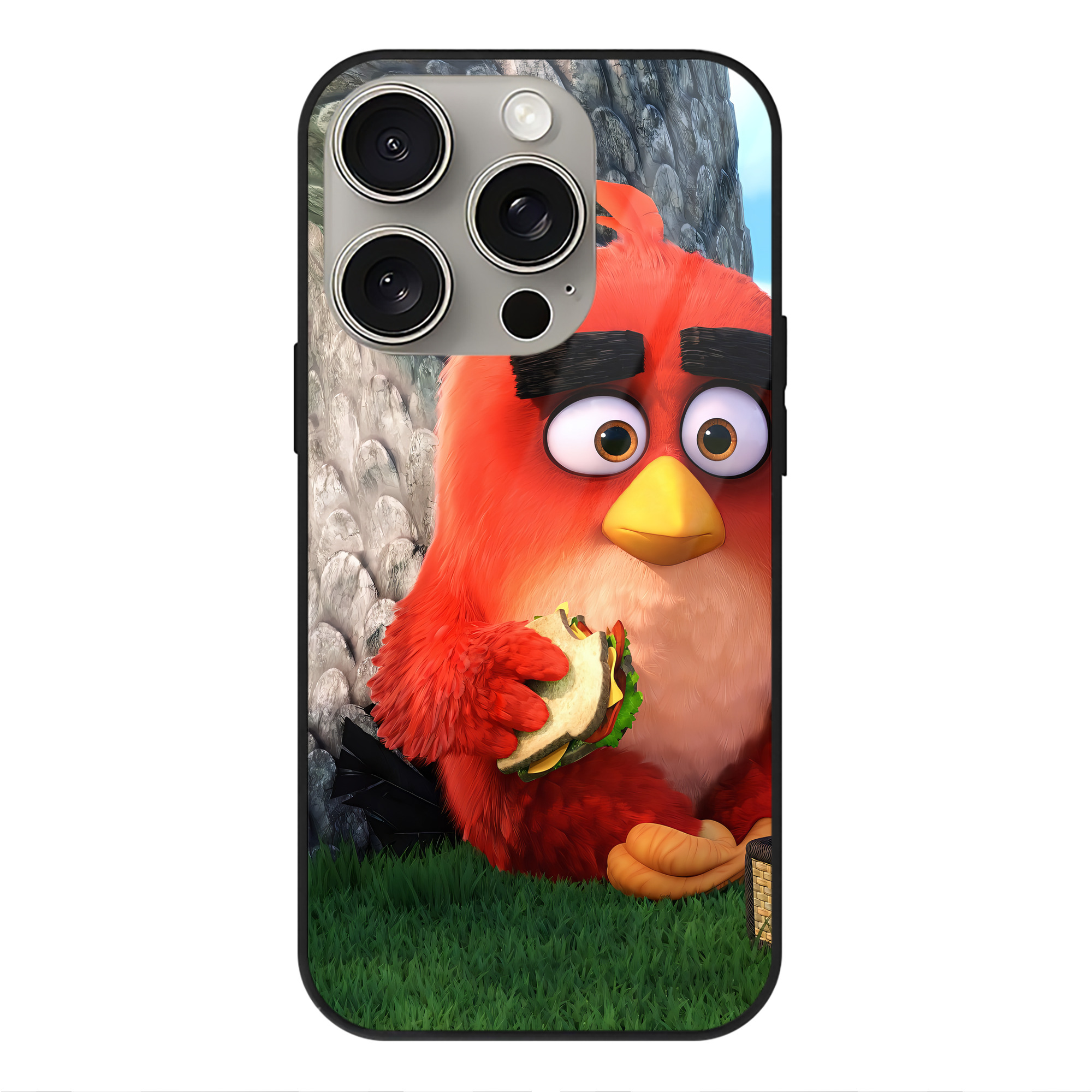（画像用） Angry Birds アングリーバード 【iPhone15Pro対応】スマホケース 耐衝撃＆黄変防止 背面ガラス