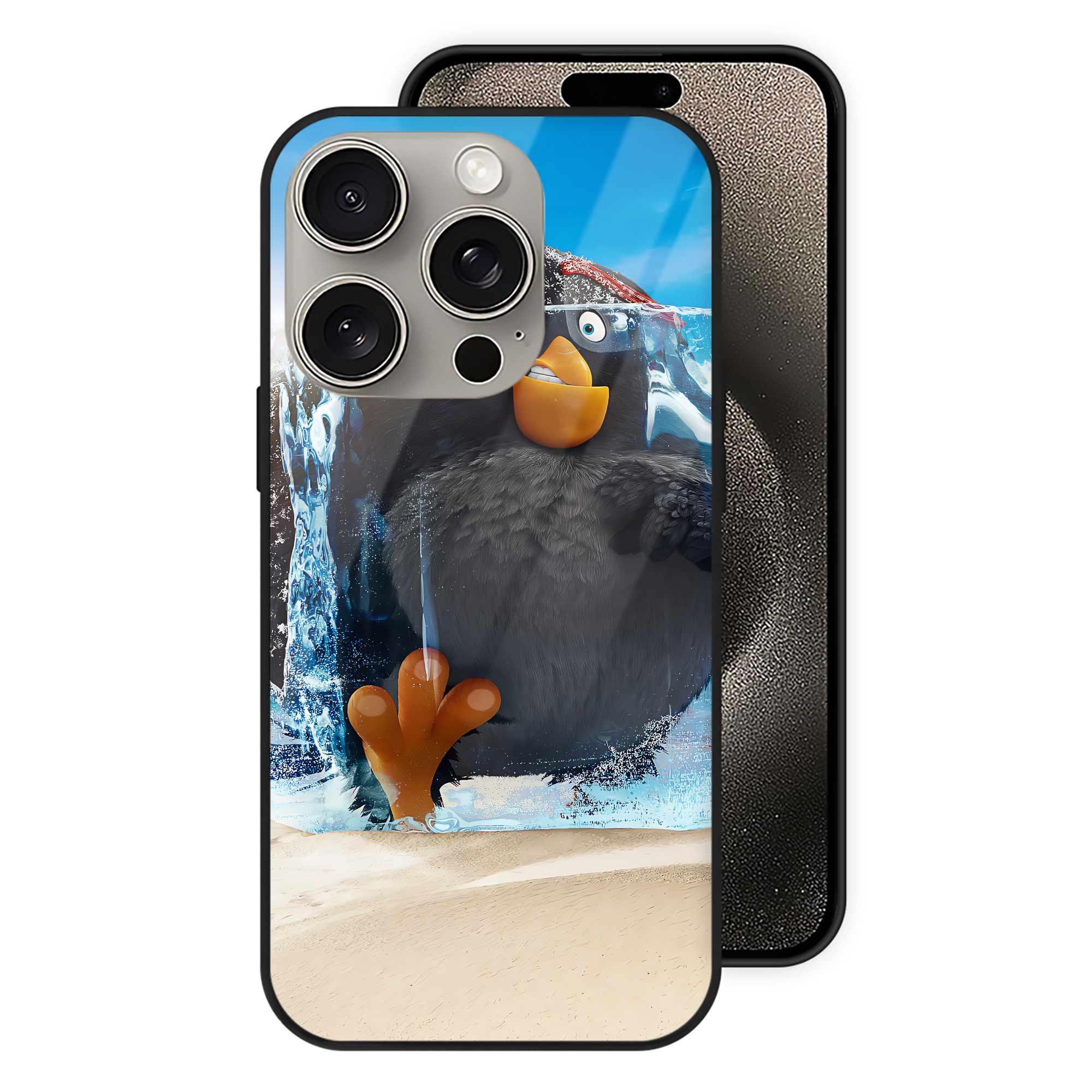 （画像用） Angry Birds アングリーバード 【iPhone15Pro対応】スマホケース 耐衝撃＆黄変防止 背面ガラス