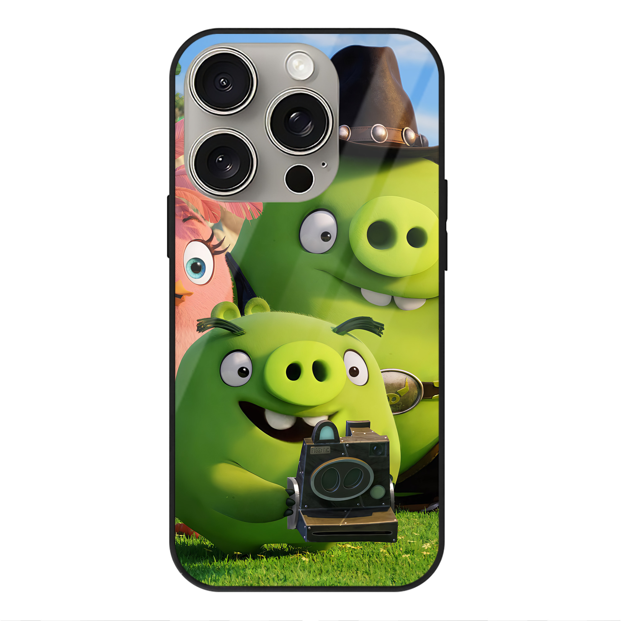 （画像用） Angry Birds アングリーバード 【iPhone15Pro対応】スマホケース 耐衝撃＆黄変防止 背面ガラス