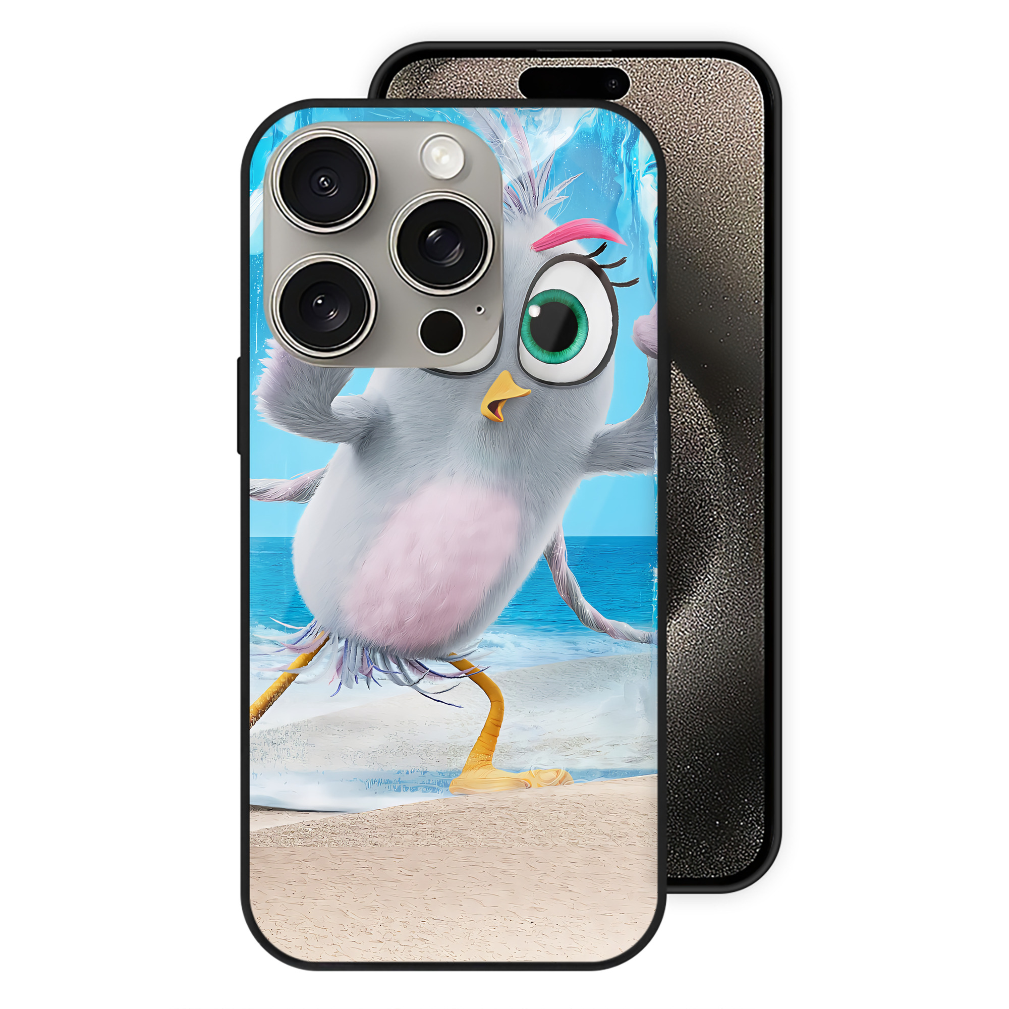 （画像用） Angry Birds アングリーバード 【iPhone15Pro対応】スマホケース 耐衝撃＆黄変防止 背面ガラス