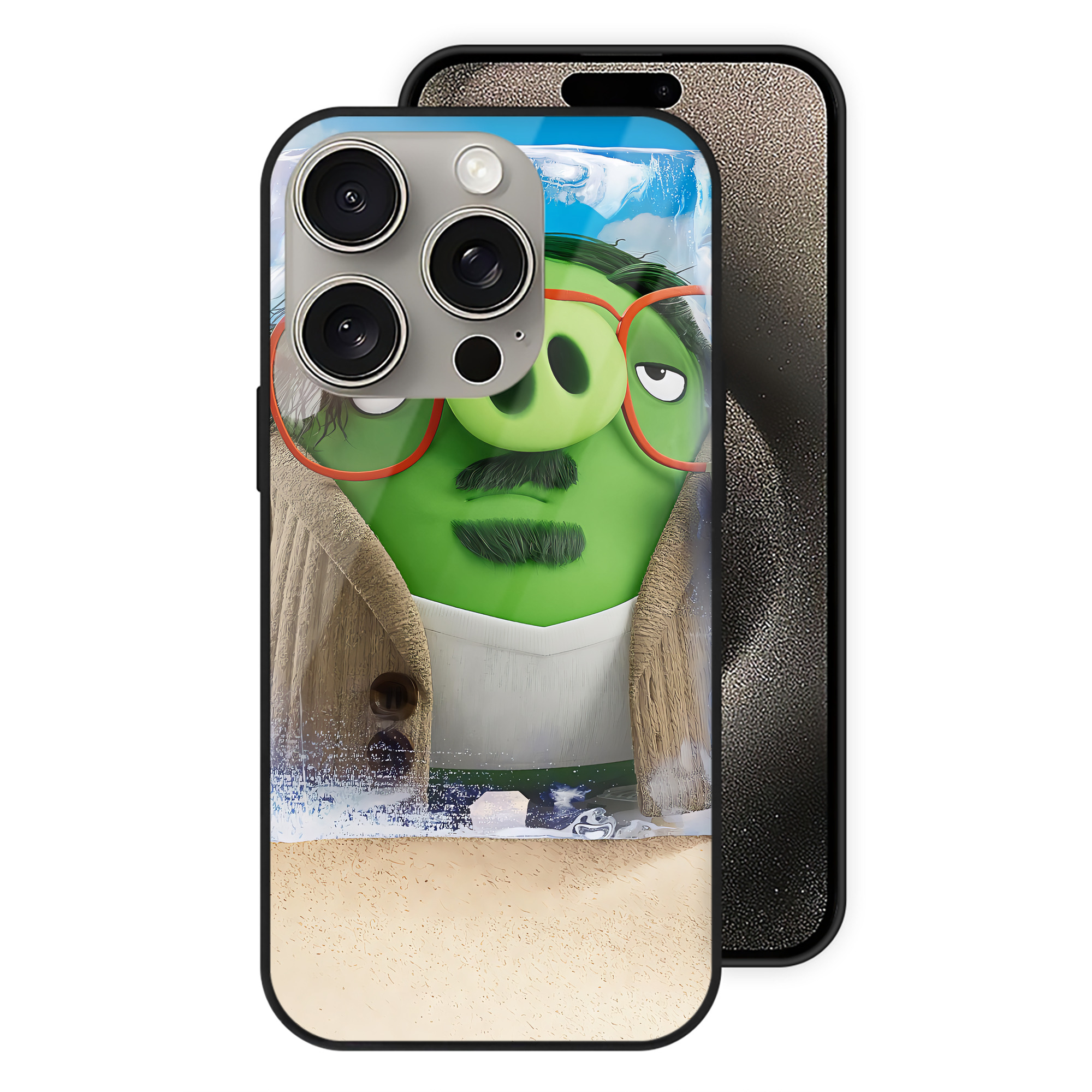 （画像用） Angry Birds アングリーバード 【iPhone15Pro対応】スマホケース 耐衝撃＆黄変防止 背面ガラス