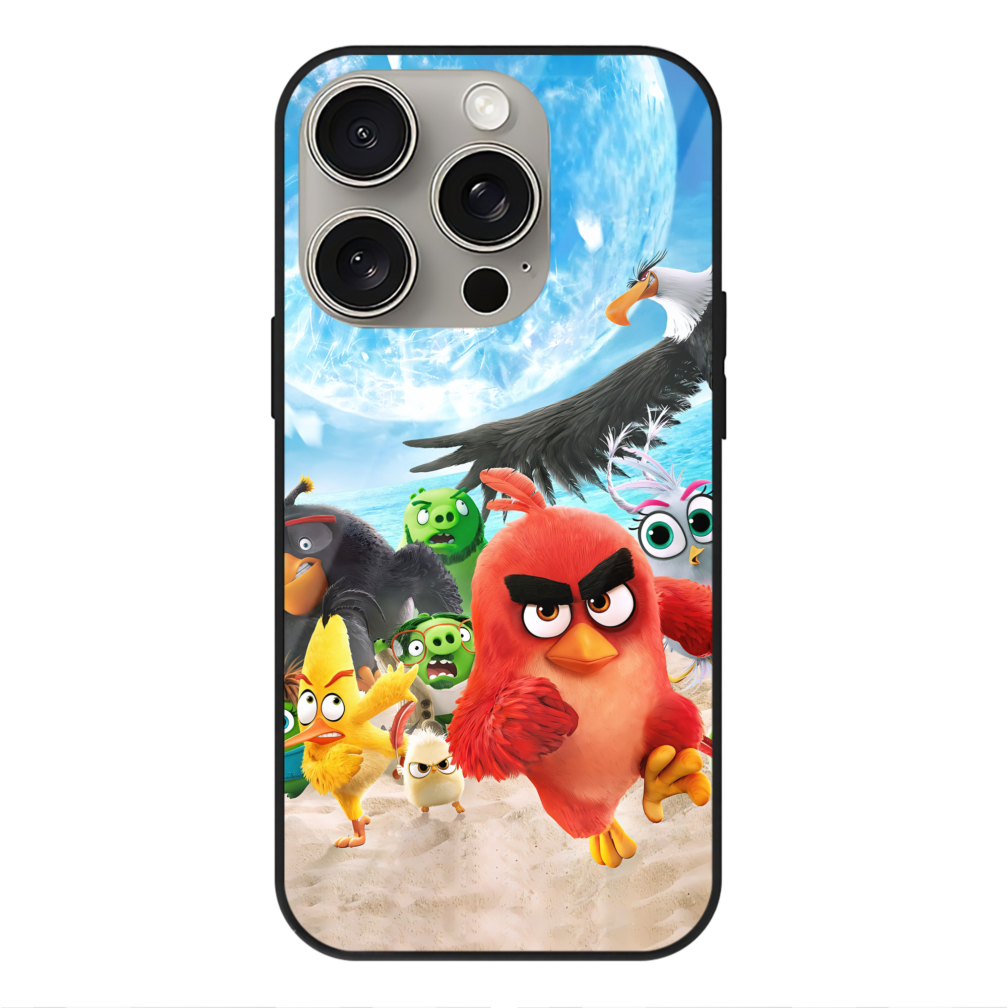 （画像用） Angry Birds アングリーバード 【iPhone15Pro対応】スマホケース 耐衝撃＆黄変防止 背面ガラス
