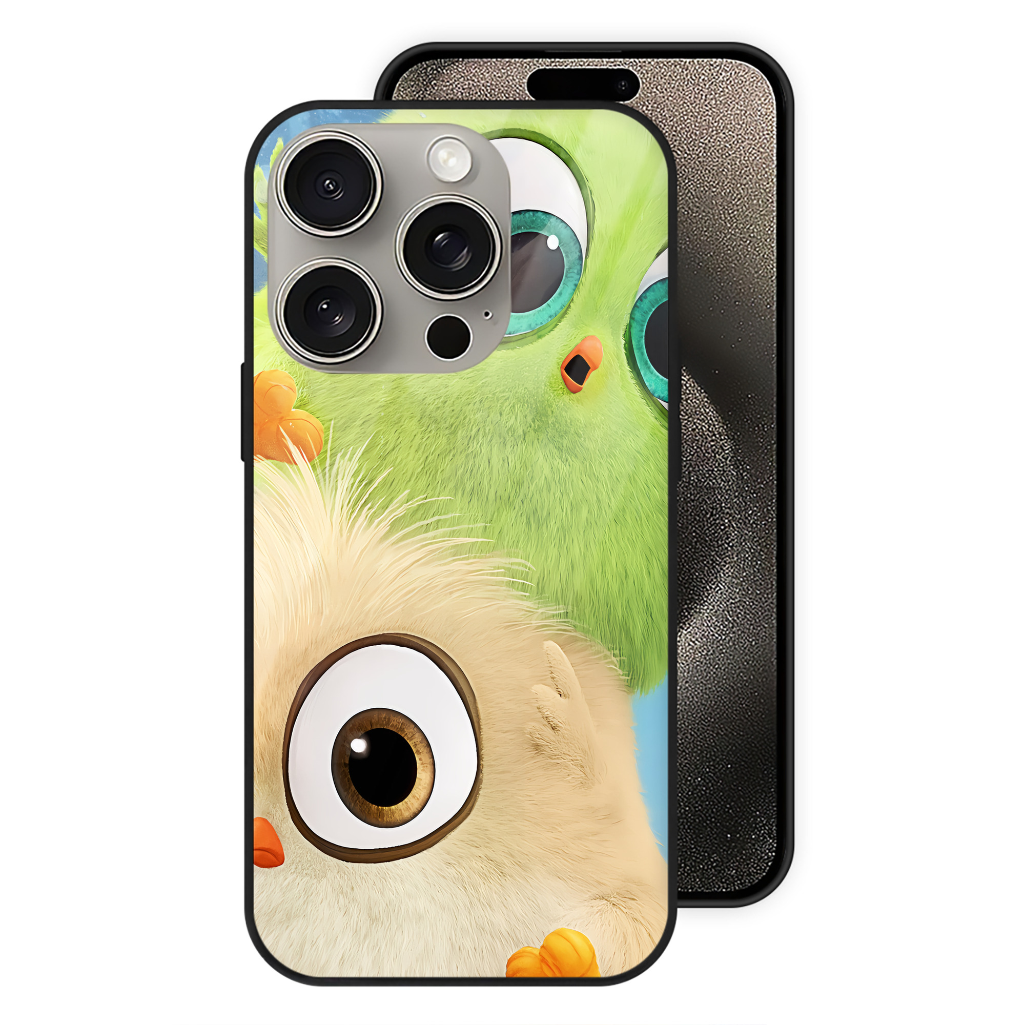 （画像用） Angry Birds アングリーバード 【iPhone15Pro対応】スマホケース 耐衝撃＆黄変防止 背面ガラス