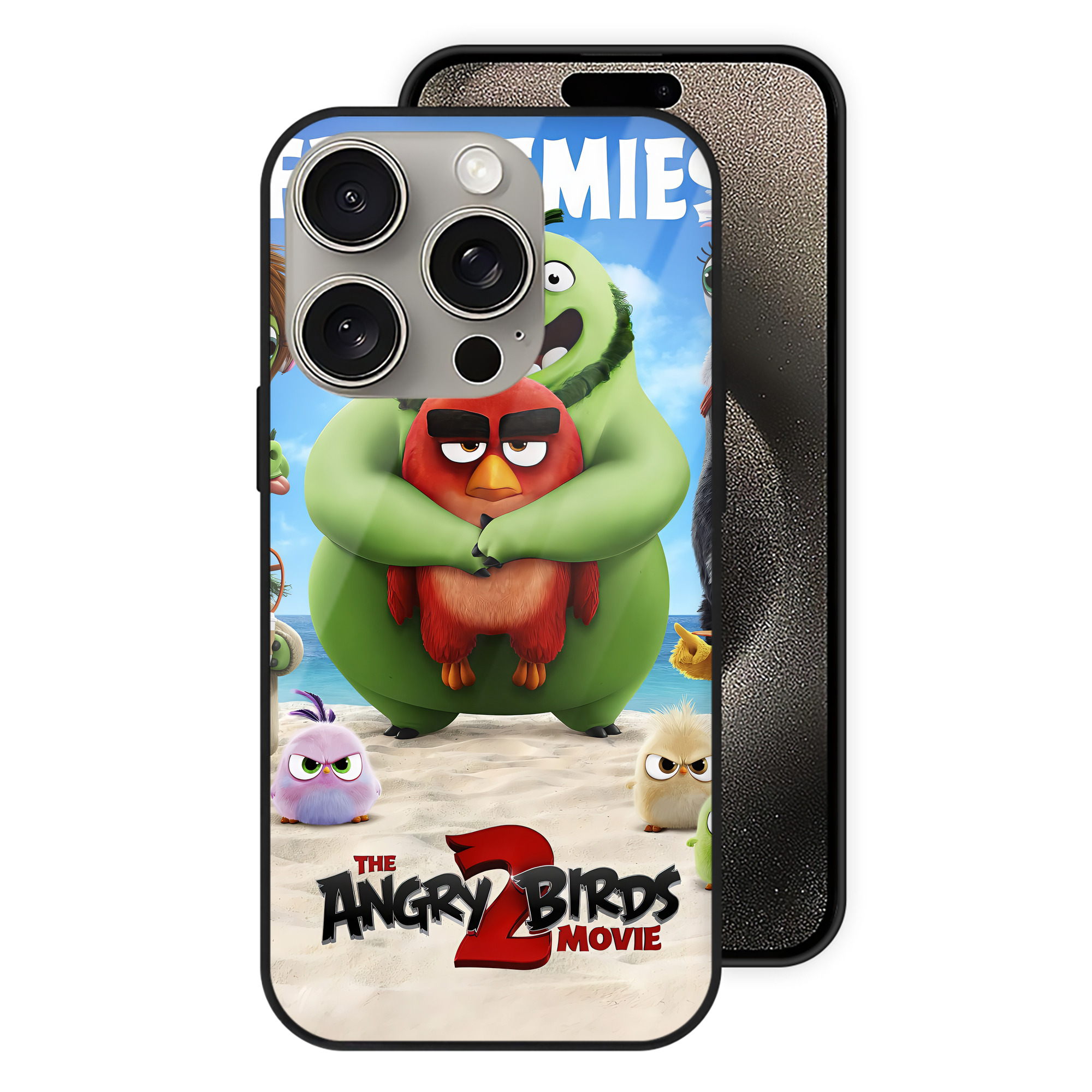 （画像用） Angry Birds アングリーバード 【iPhone15Pro対応】スマホケース 耐衝撃＆黄変防止 背面ガラス