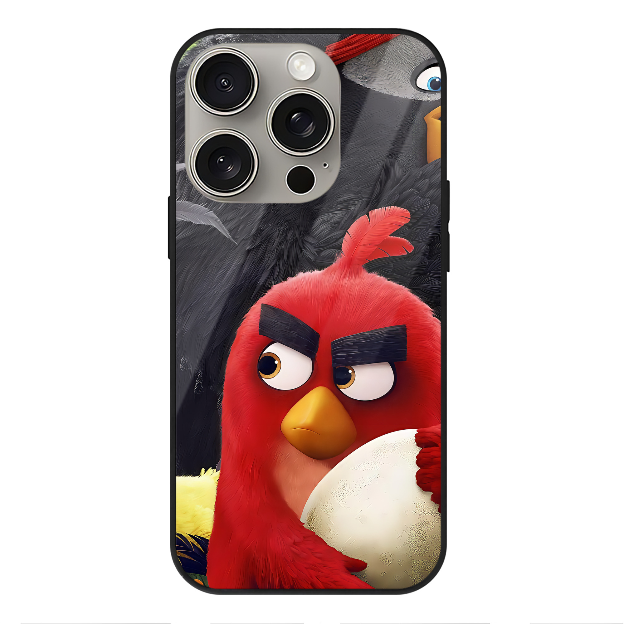 （画像用） Angry Birds アングリーバード 【iPhone15Pro対応】スマホケース 耐衝撃＆黄変防止 背面ガラス
