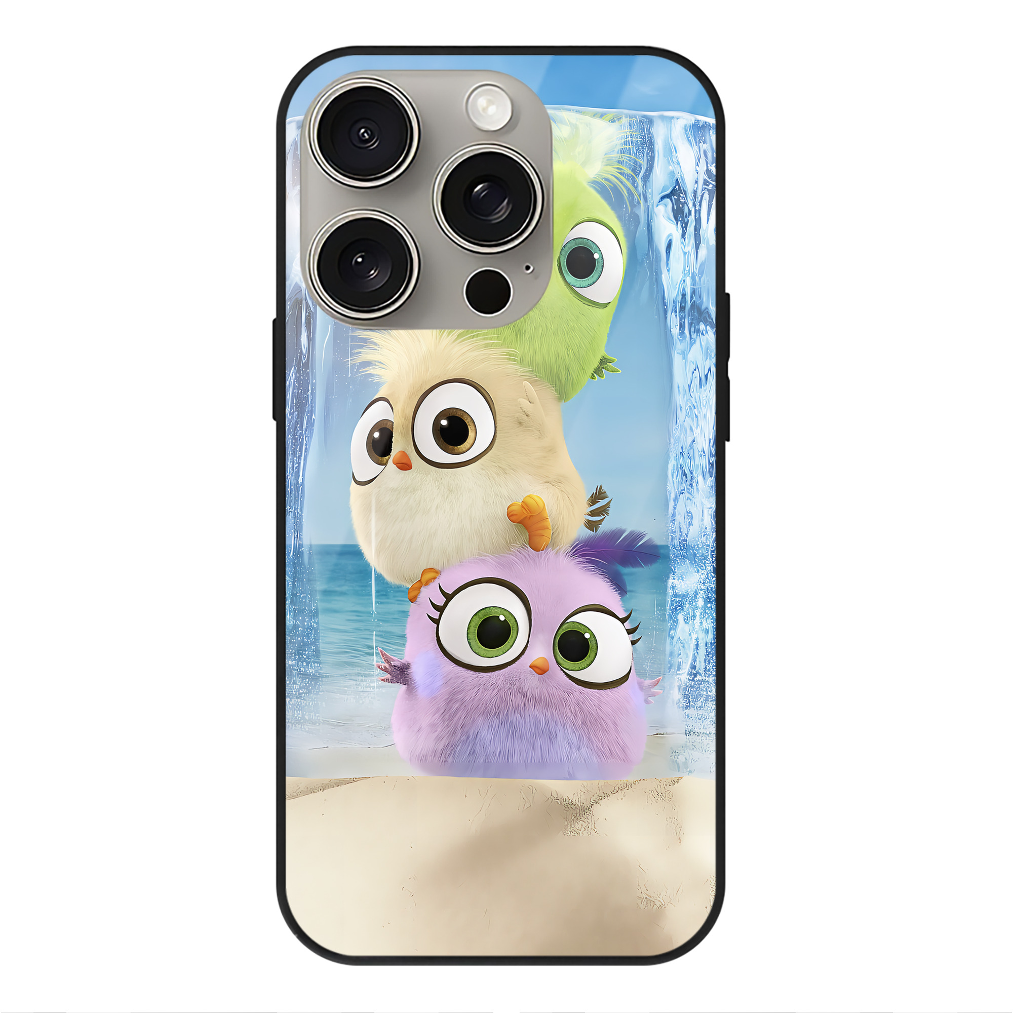 （画像用） Angry Birds アングリーバード 【iPhone15Pro対応】スマホケース 耐衝撃＆黄変防止 背面ガラス