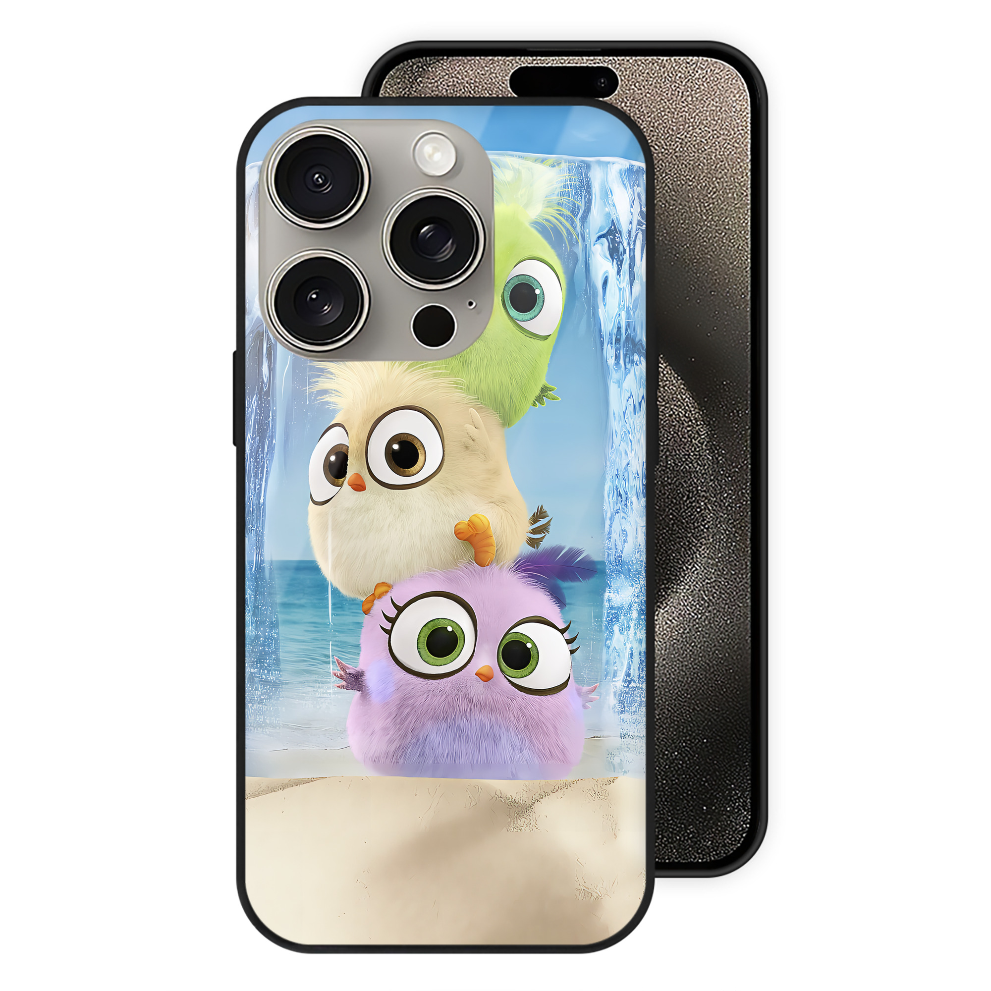 （画像用） Angry Birds アングリーバード 【iPhone15Pro対応】スマホケース 耐衝撃＆黄変防止 背面ガラス