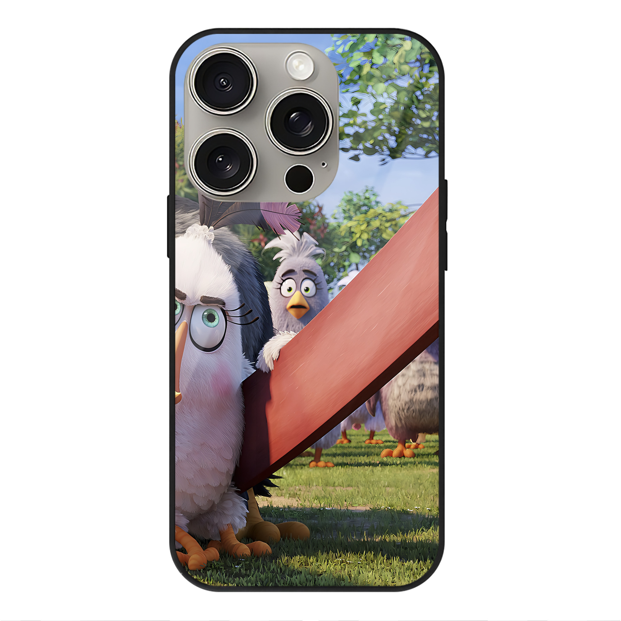 （画像用） Angry Birds アングリーバード 【iPhone15Pro対応】スマホケース 耐衝撃＆黄変防止 背面ガラス
