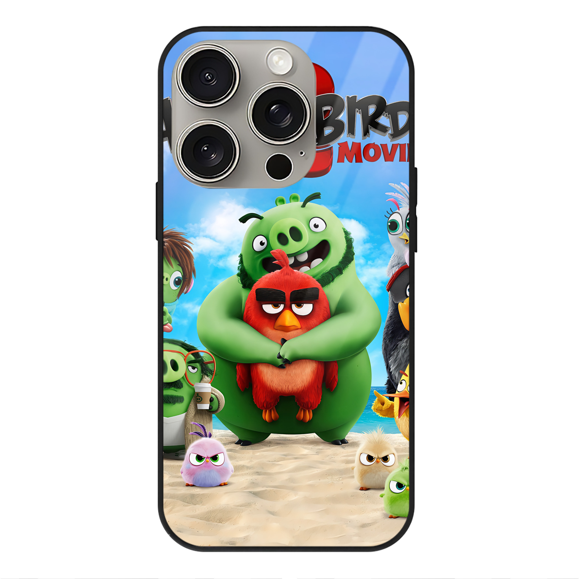 （画像用） Angry Birds アングリーバード 【iPhone15Pro対応】スマホケース 耐衝撃＆黄変防止 背面ガラス