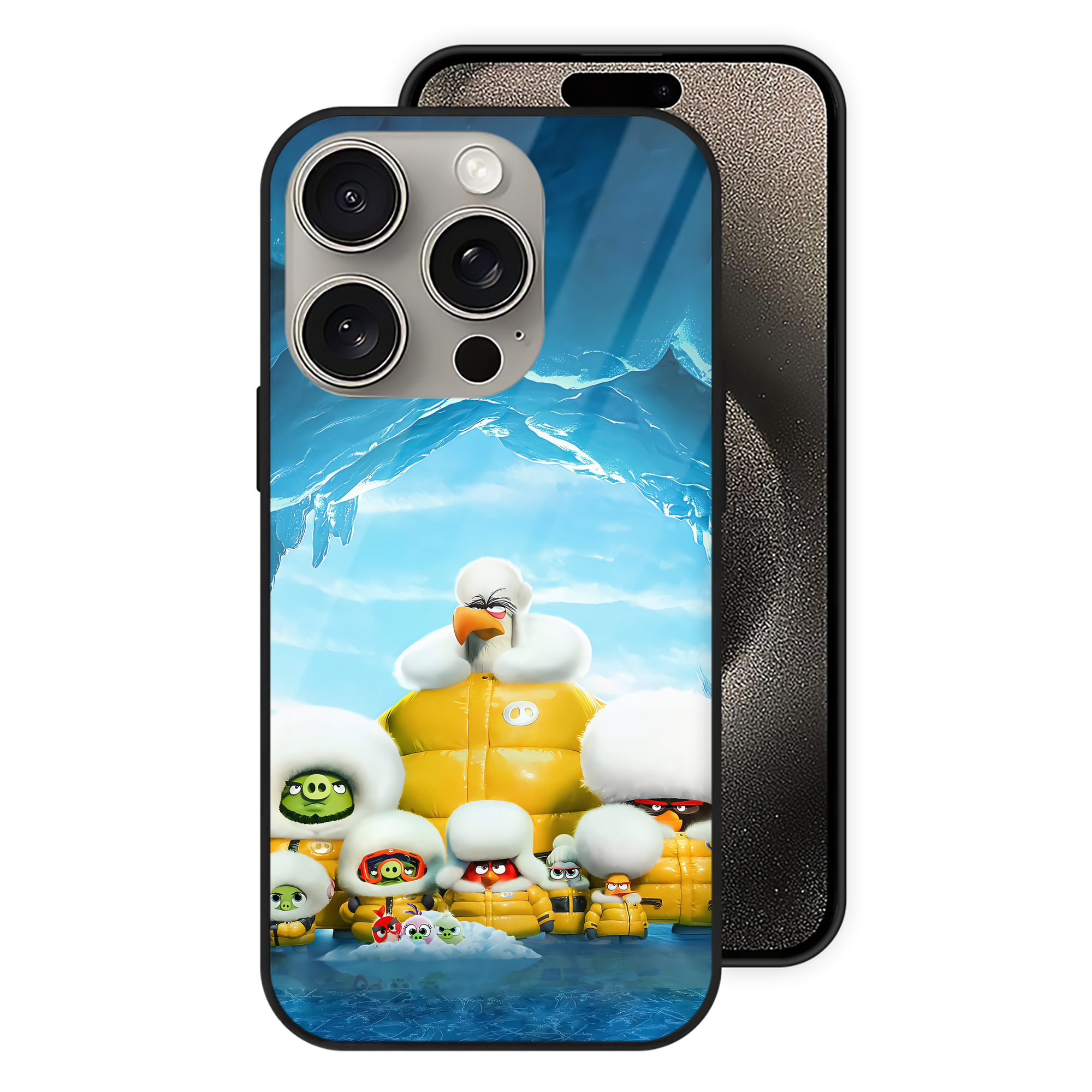 （画像用） Angry Birds アングリーバード 【iPhone15Pro対応】スマホケース 耐衝撃＆黄変防止 背面ガラス