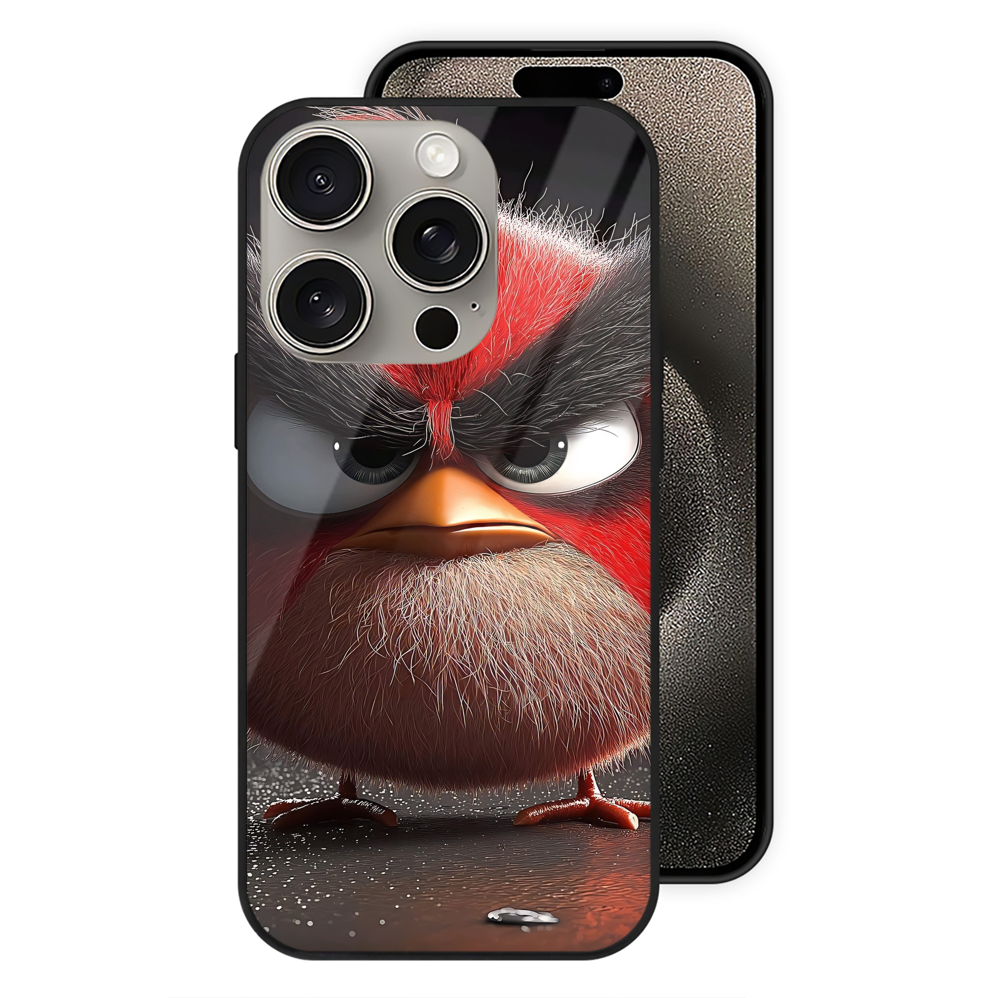 （画像用） Angry Birds アングリーバード 【iPhone15Pro対応】スマホケース 耐衝撃＆黄変防止 背面ガラス