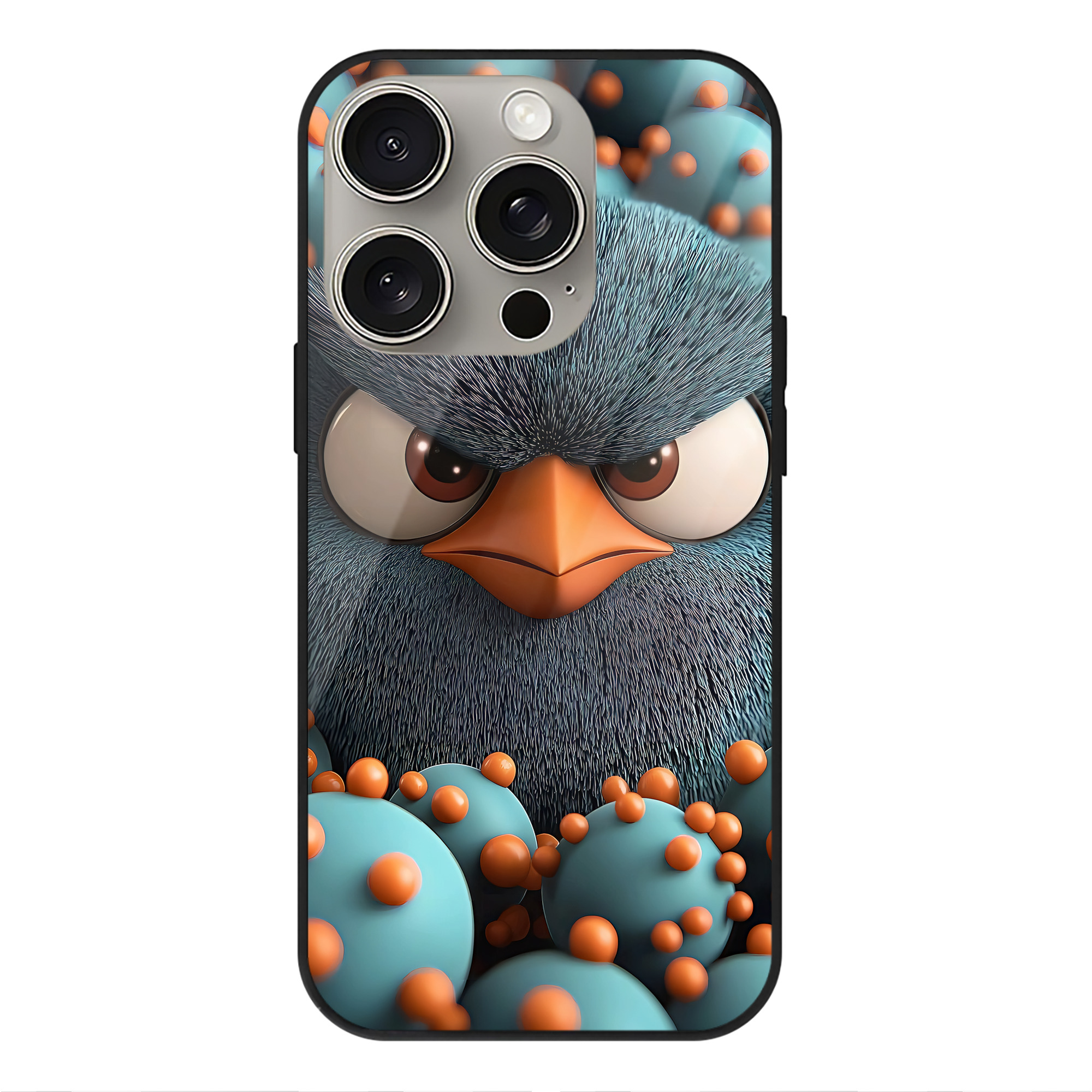 （画像用） Angry Birds アングリーバード 【iPhone15Pro対応】スマホケース 耐衝撃＆黄変防止 背面ガラス
