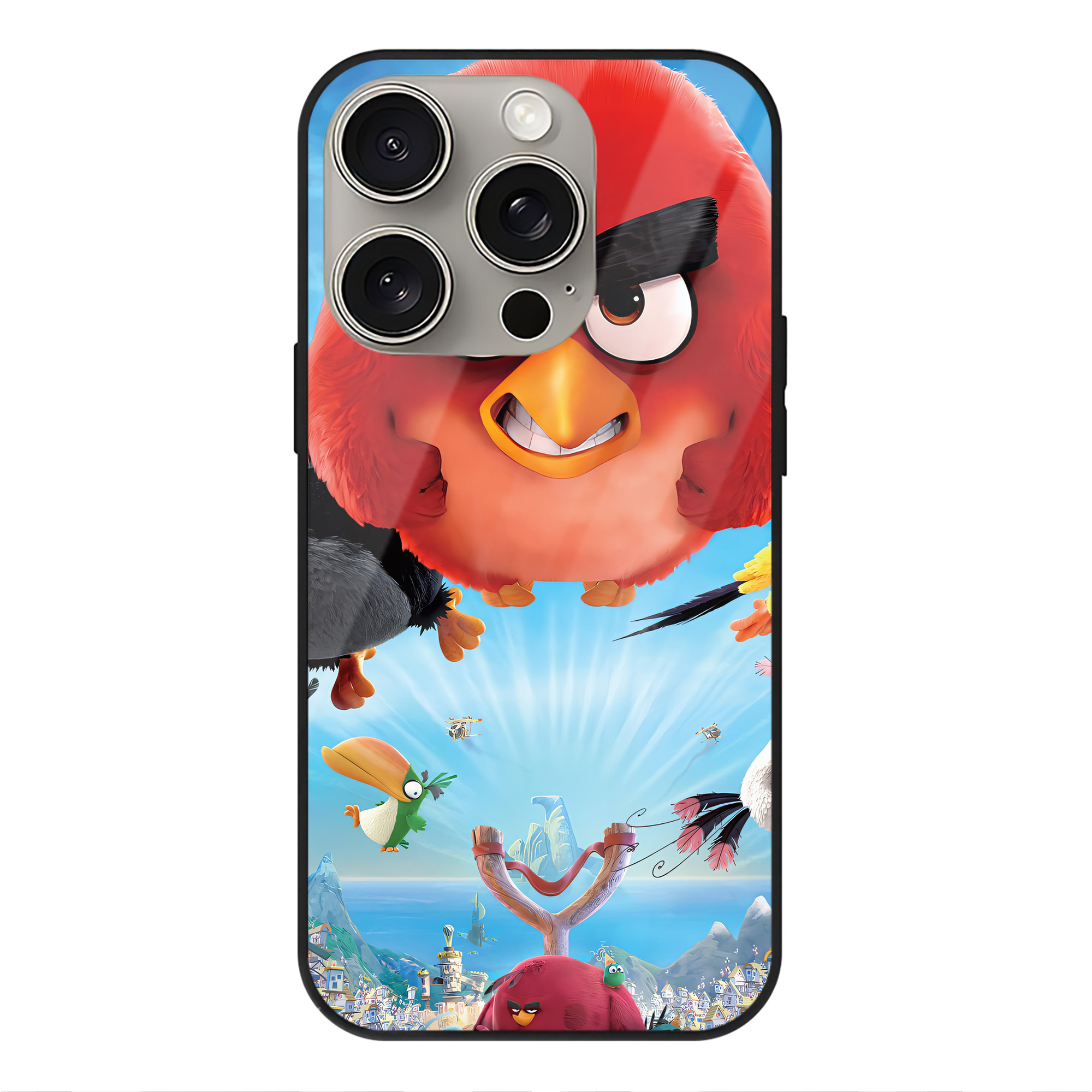 （画像用） Angry Birds アングリーバード 【iPhone15Pro対応】スマホケース 耐衝撃＆黄変防止 背面ガラス