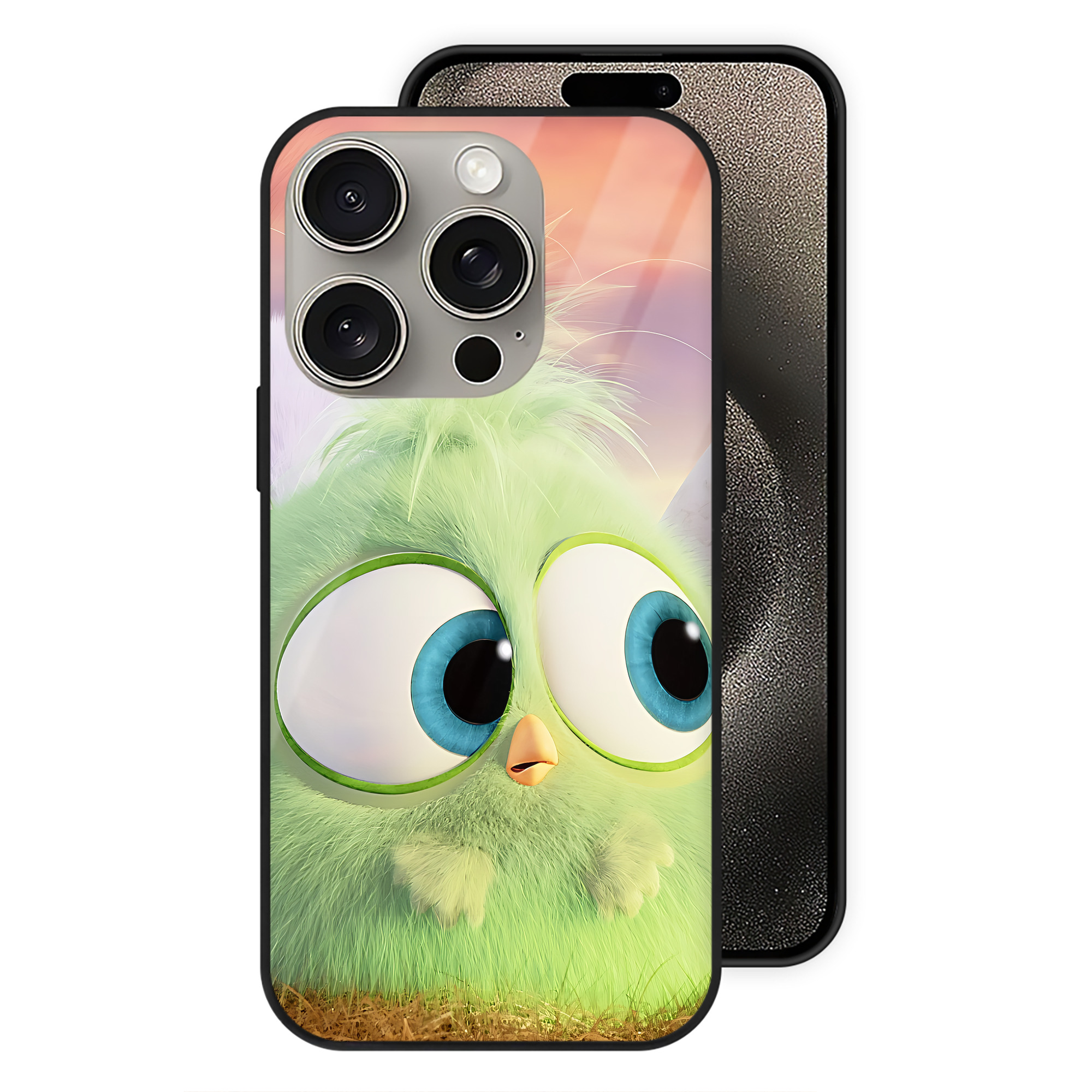 （画像用） Angry Birds アングリーバード 【iPhone15Pro対応】スマホケース 耐衝撃＆黄変防止 背面ガラス