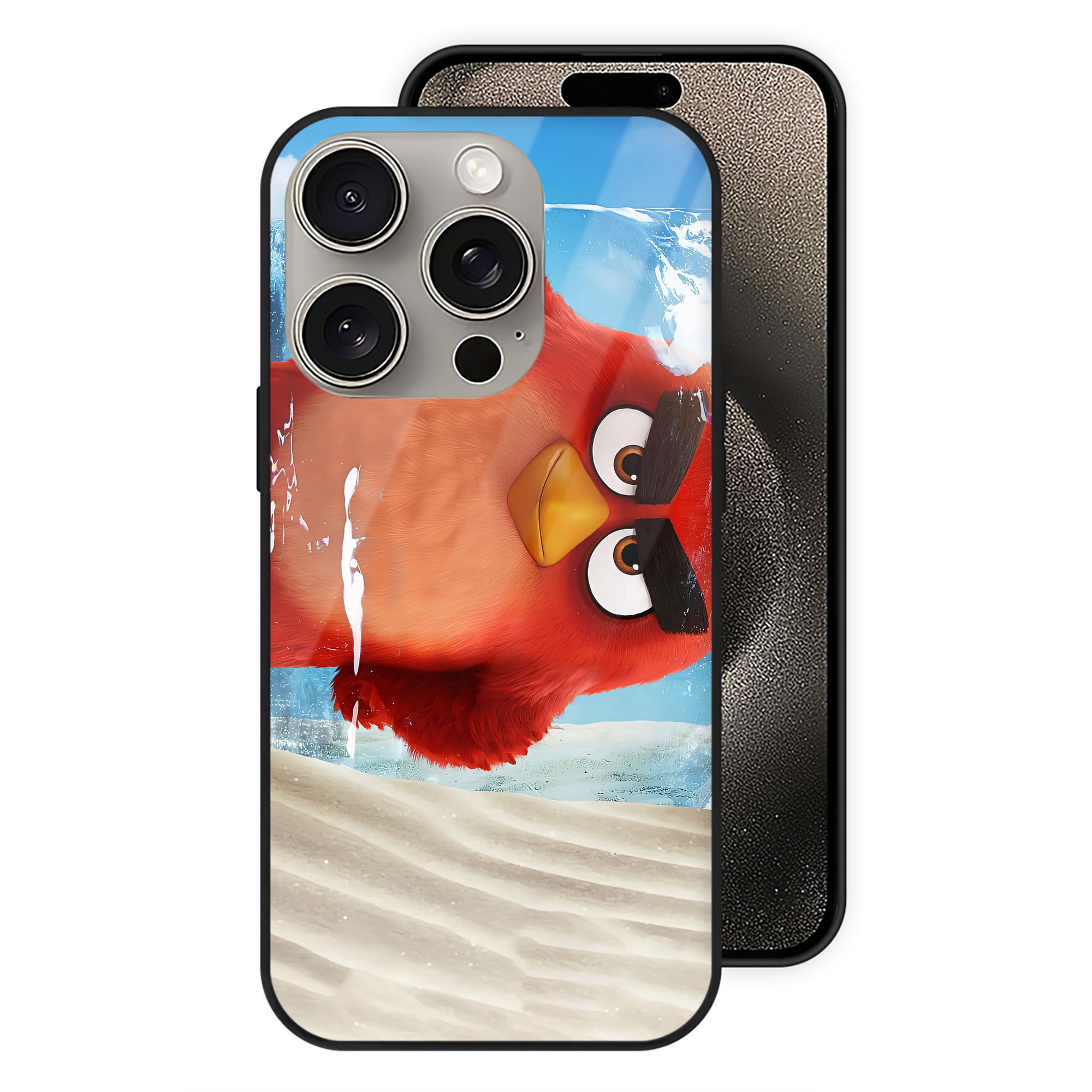 （画像用） Angry Birds アングリーバード 【iPhone15Pro対応】スマホケース 耐衝撃＆黄変防止 背面ガラス
