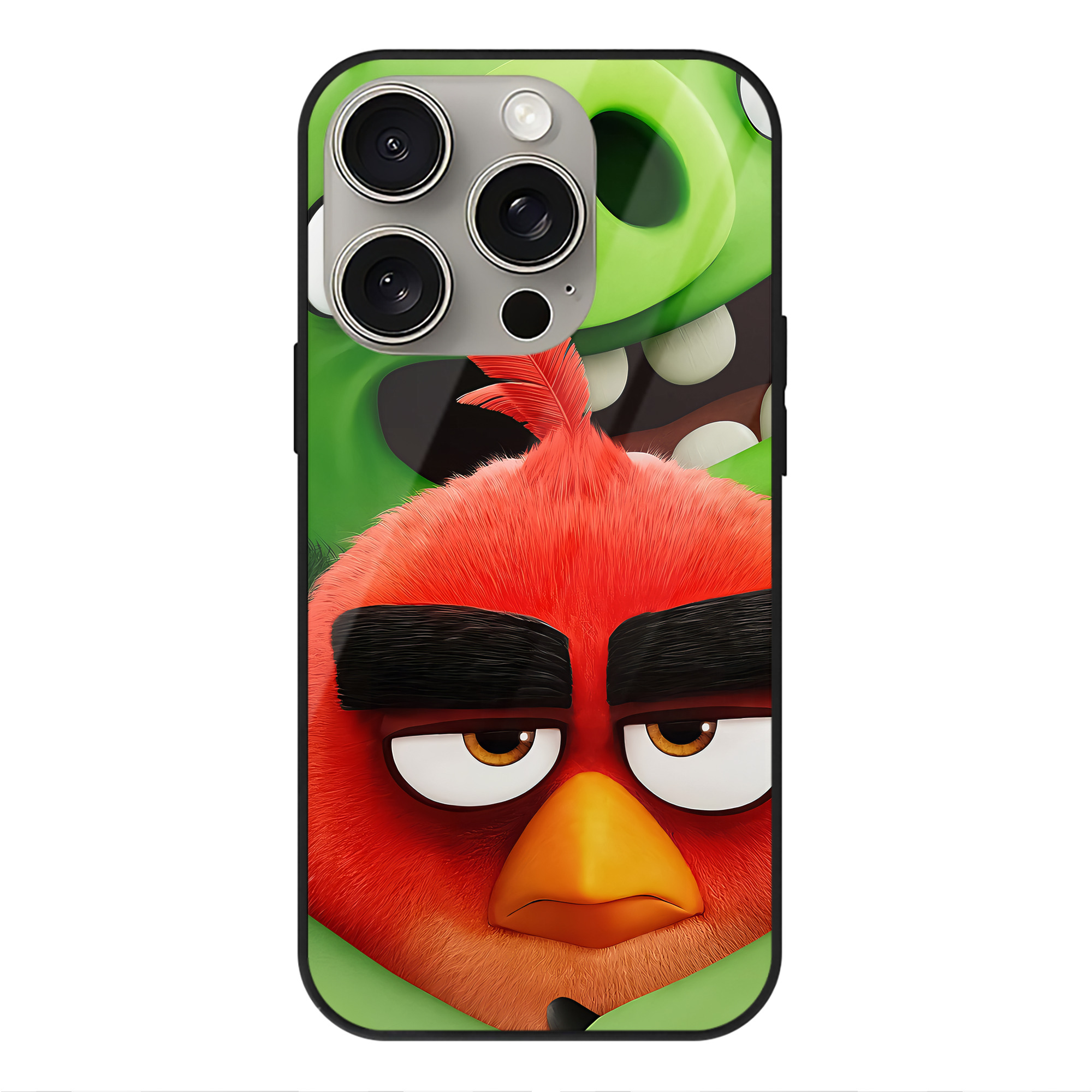 （画像用） Angry Birds アングリーバード 【iPhone15Pro対応】スマホケース 耐衝撃＆黄変防止 背面ガラス
