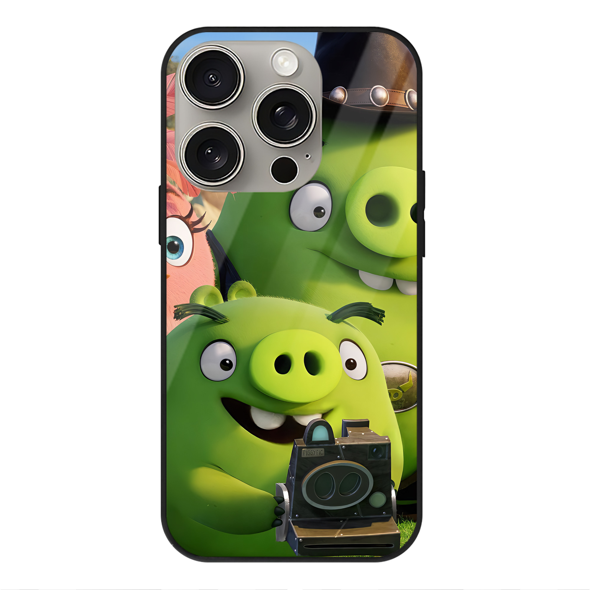 （画像用） Angry Birds アングリーバード 【iPhone15Pro対応】スマホケース 耐衝撃＆黄変防止 背面ガラス