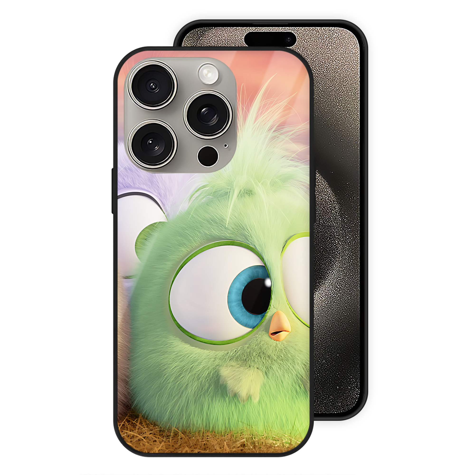（画像用） Angry Birds アングリーバード 【iPhone15Pro対応】スマホケース 耐衝撃＆黄変防止 背面ガラス